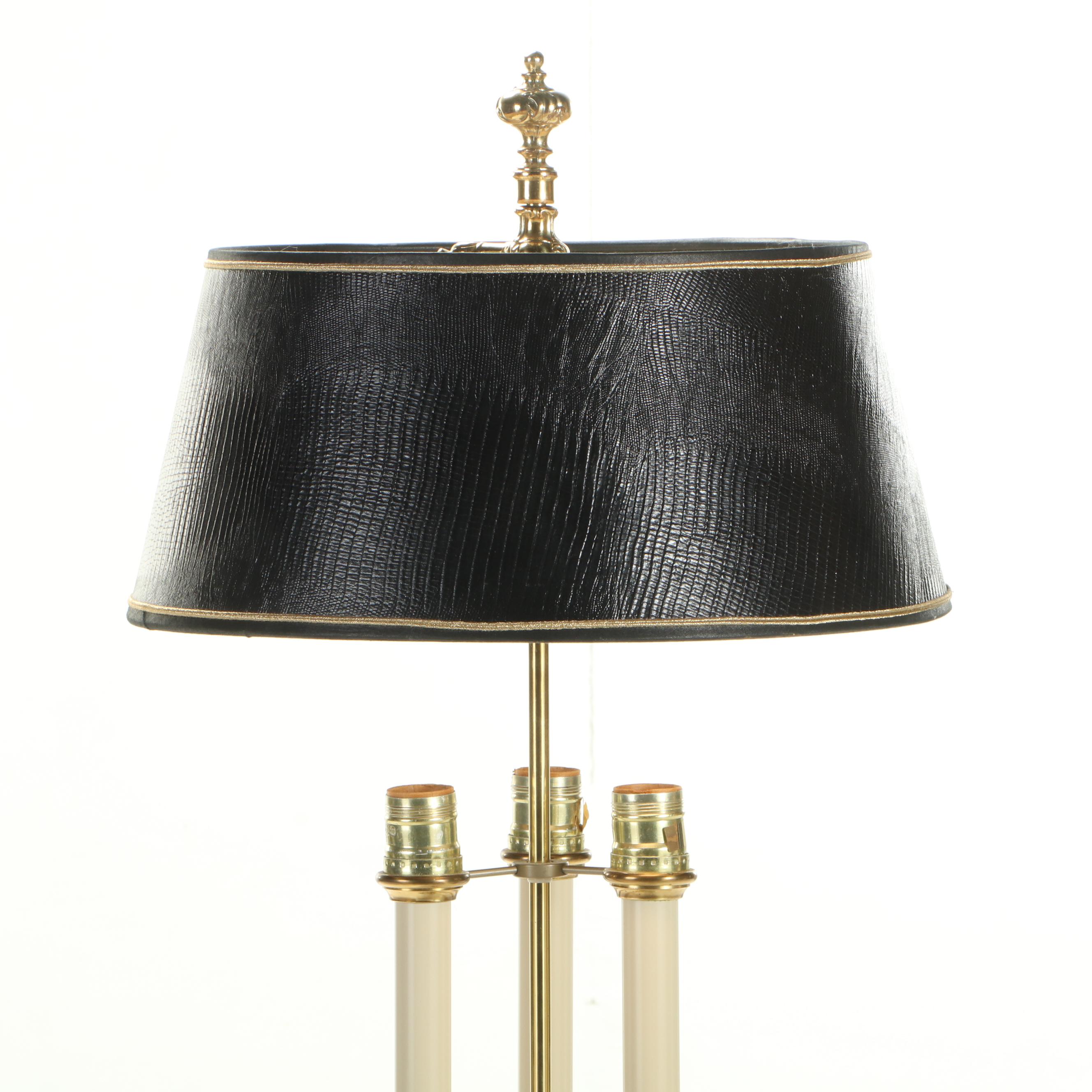 Neoclassical Three-Arm Bouillotte Style Table Lamp, Late 20th Century