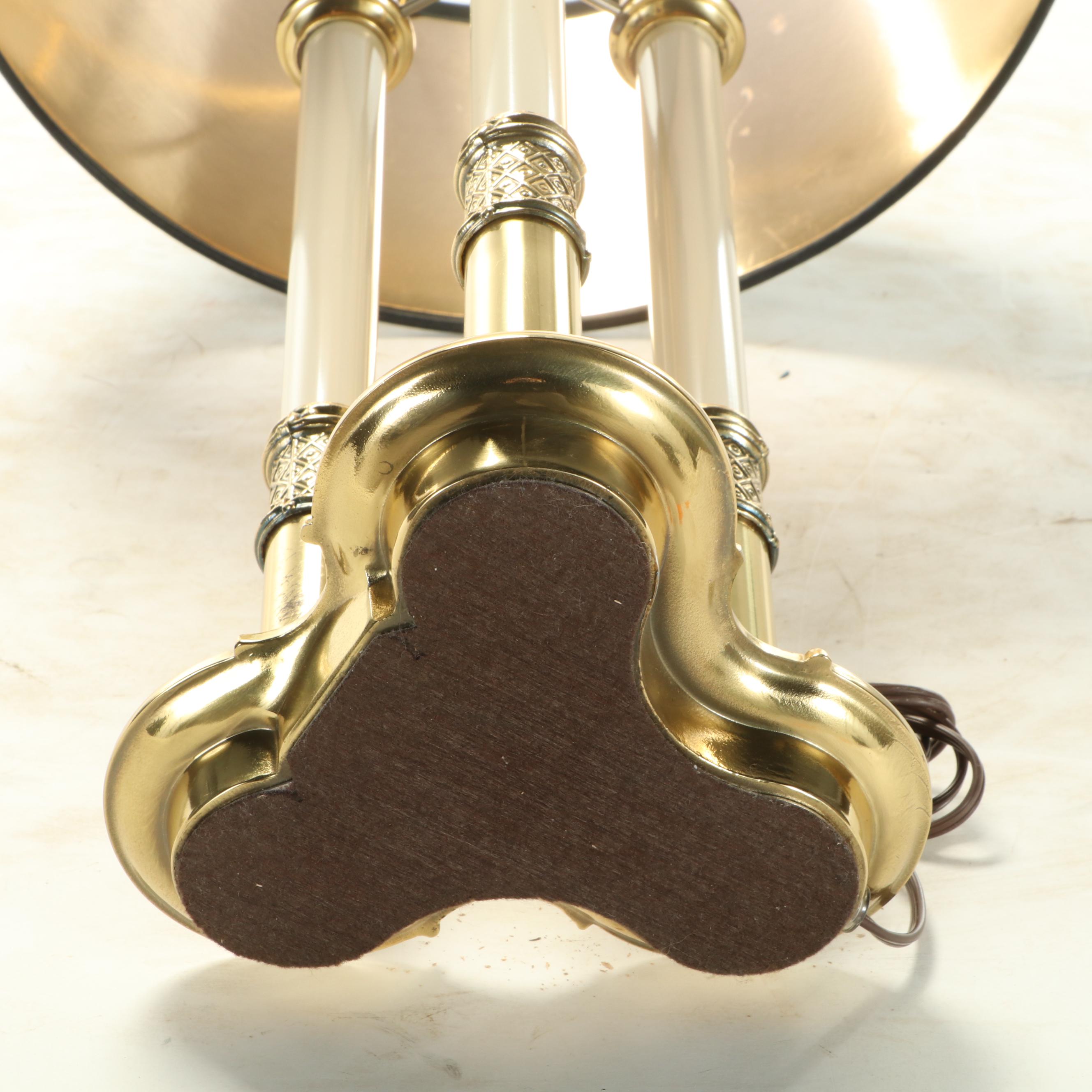 Neoclassical Three-Arm Bouillotte Style Table Lamp, Late 20th Century