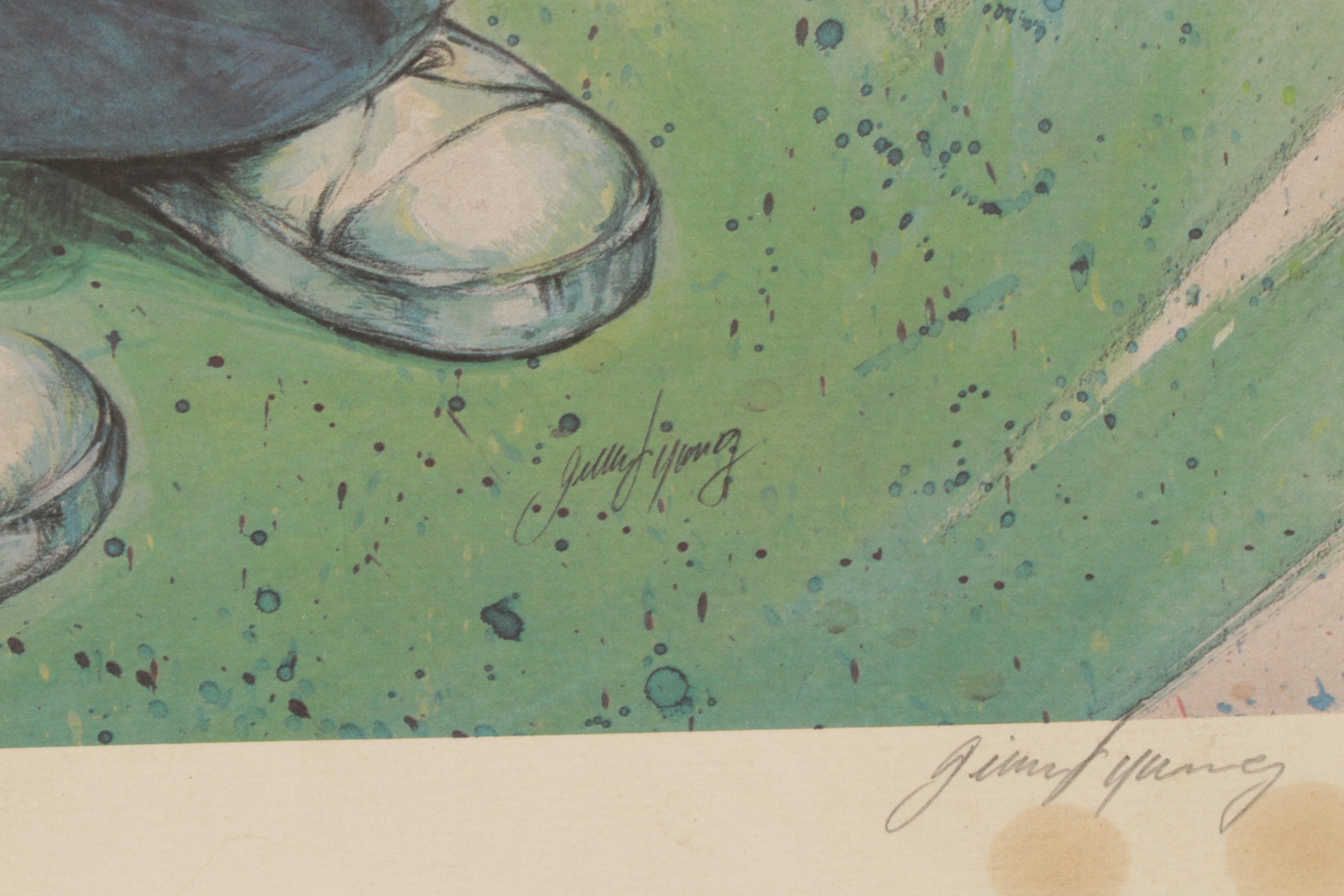 Jim F. Young Offset Lithograph of Young Boy Holding Book, Circa 1970