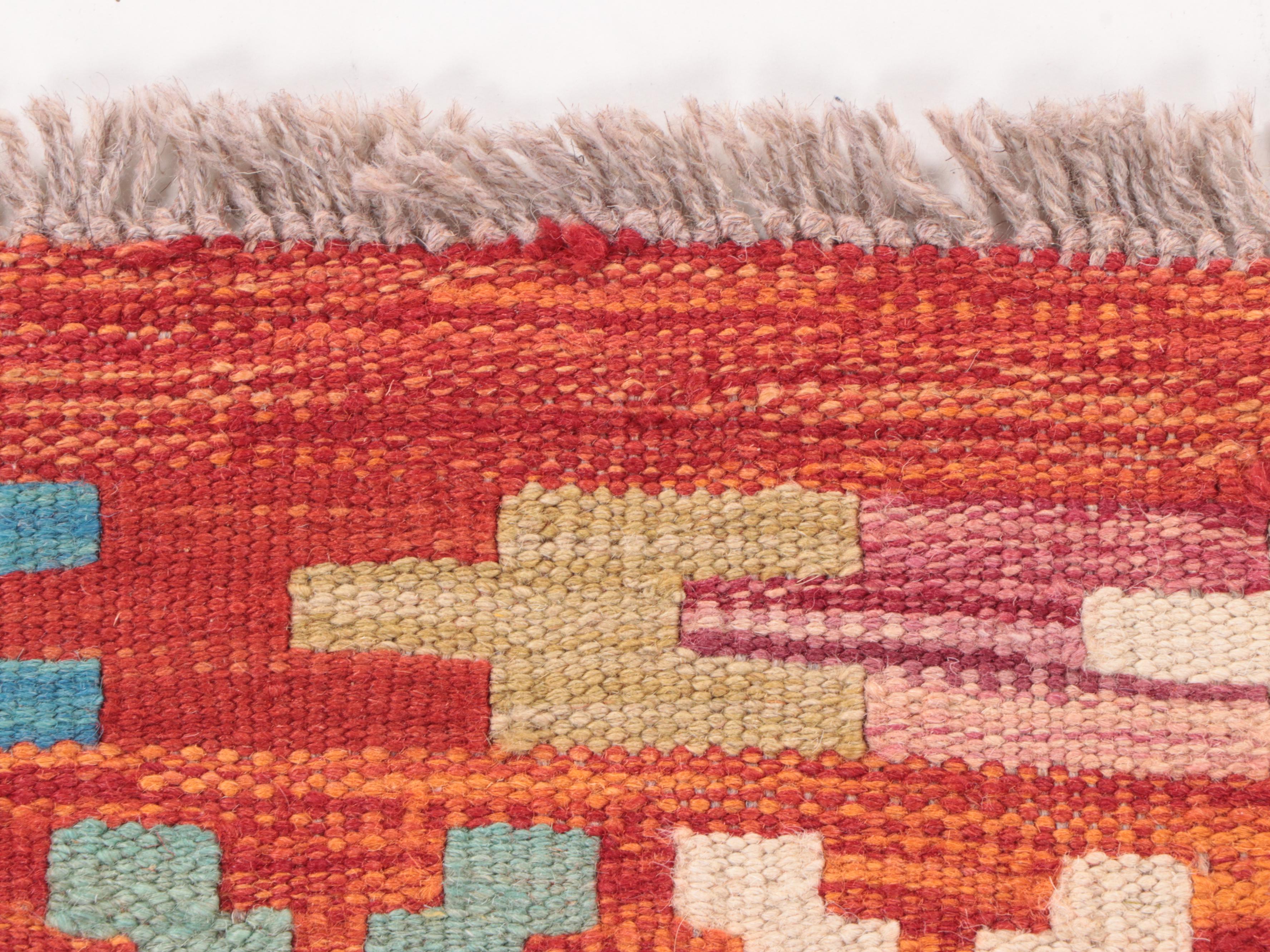 2' x 6'6 Handwoven Afghan Kilim Carpet Runner