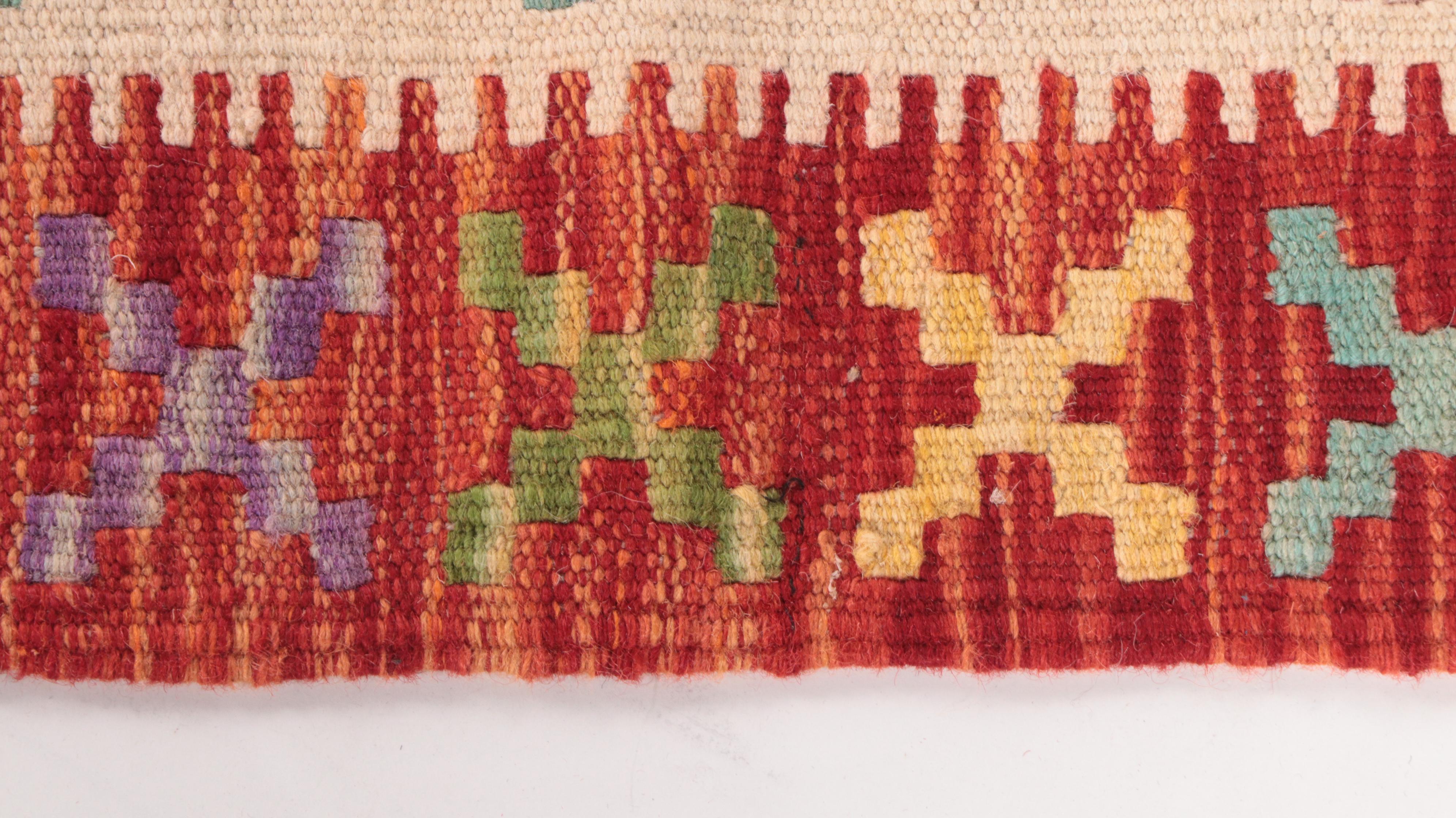 2' x 6'6 Handwoven Afghan Kilim Carpet Runner