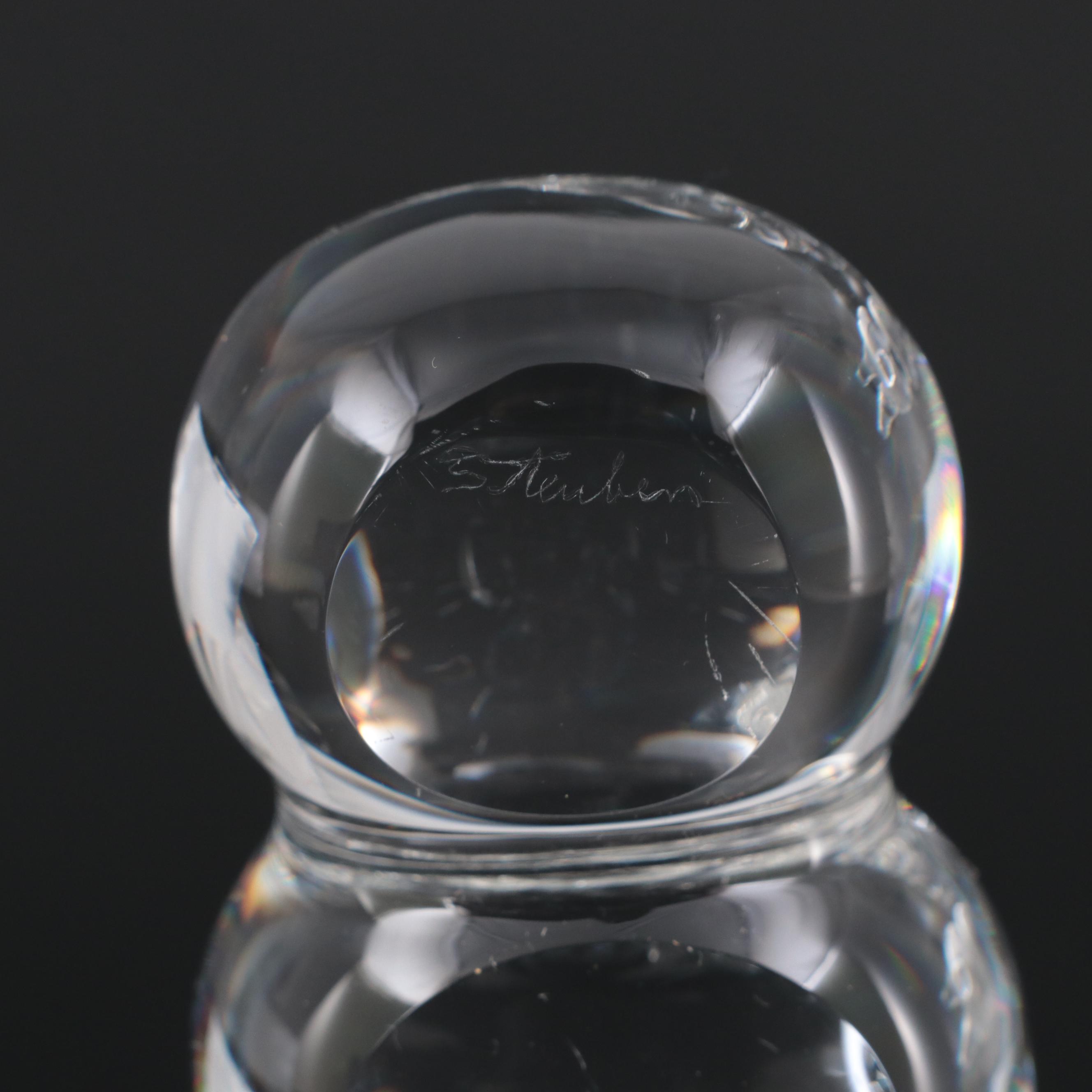 Steuben Art Glass "Caterpillar" Figurine Designed by Paul Yenawine