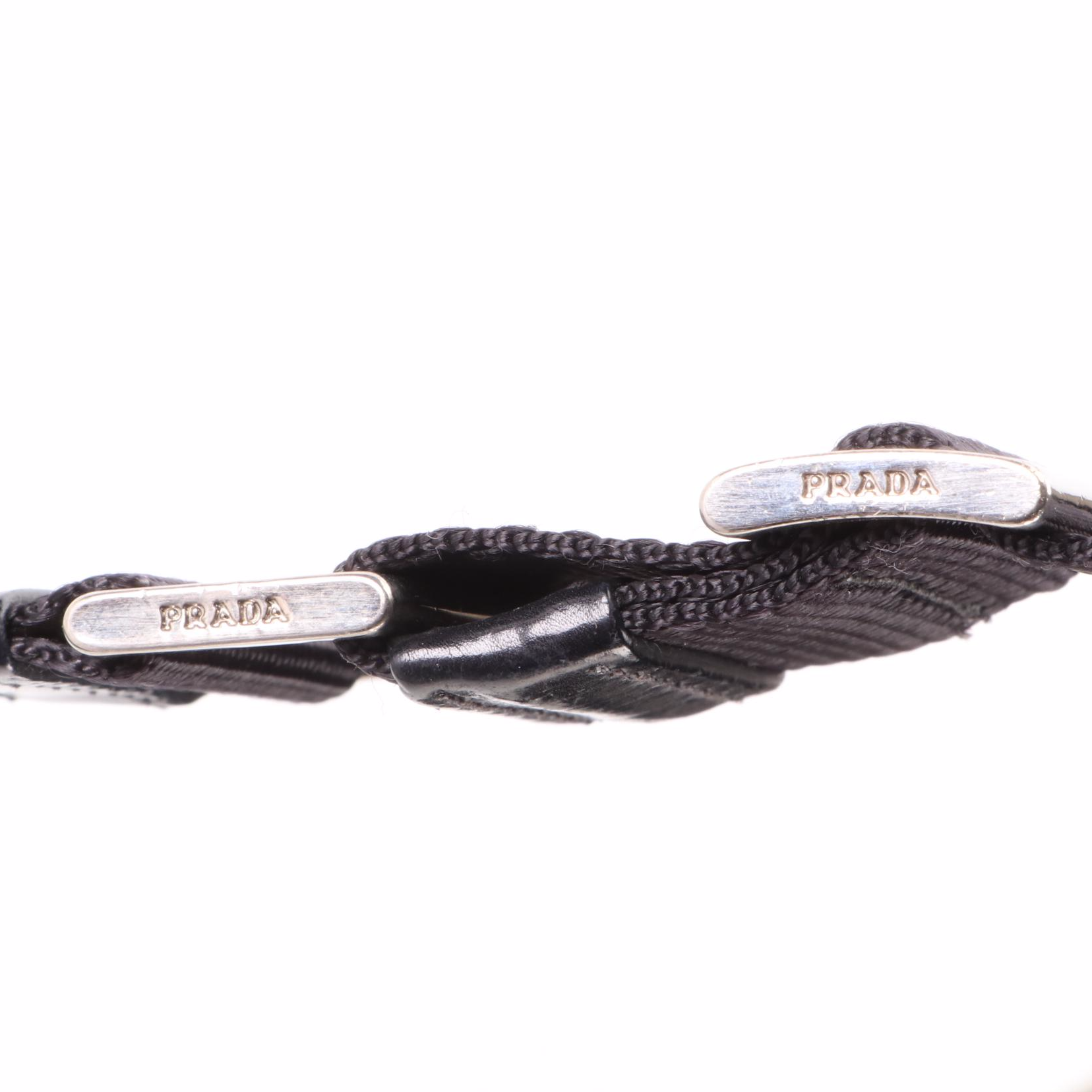 Prada Double Pocket Buckle Flap Bag in Black Nylon Gabardine and Leather