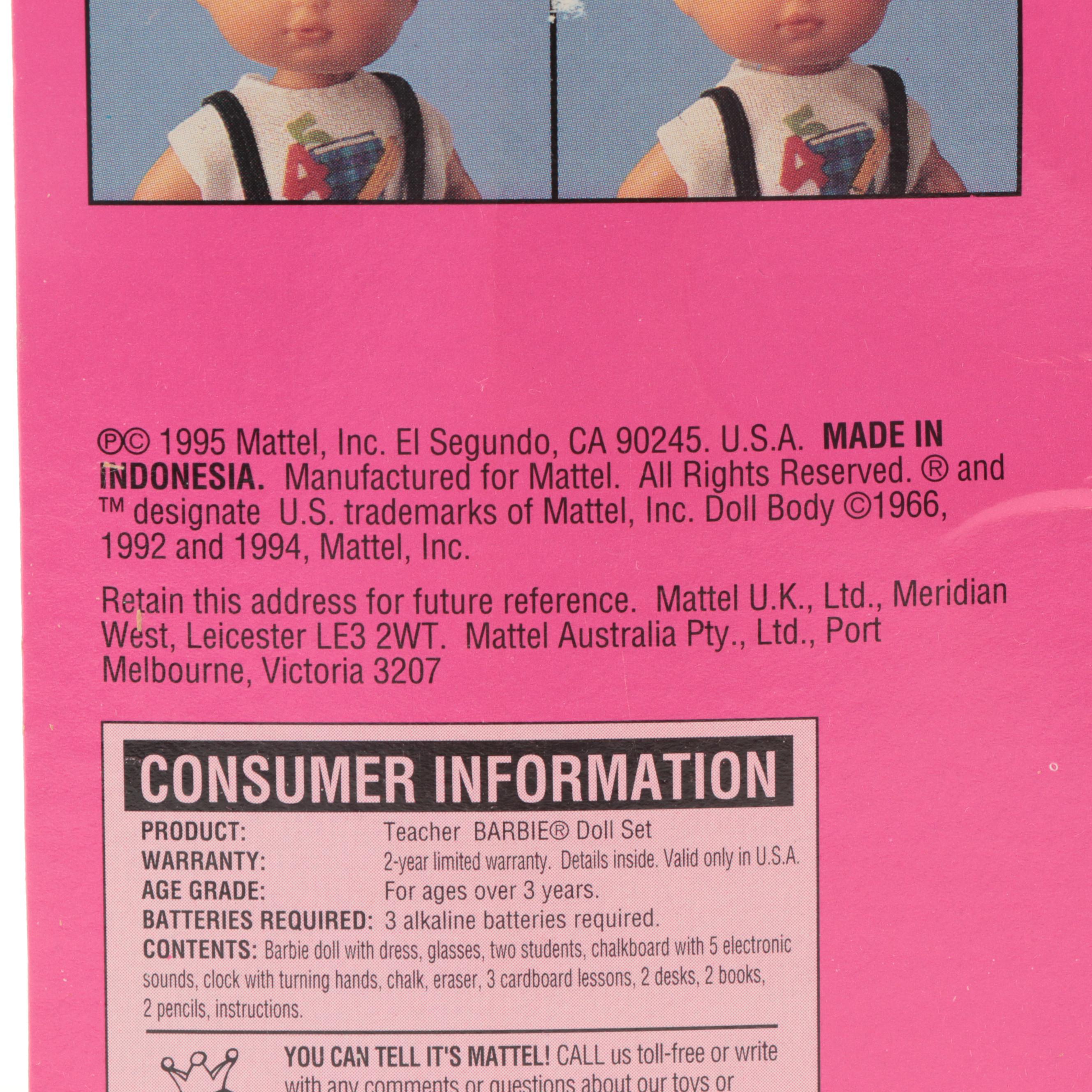 Mattel Barbie "Teacher Barbie", "Army Barbie", "Olympic Skater" and Other Dolls