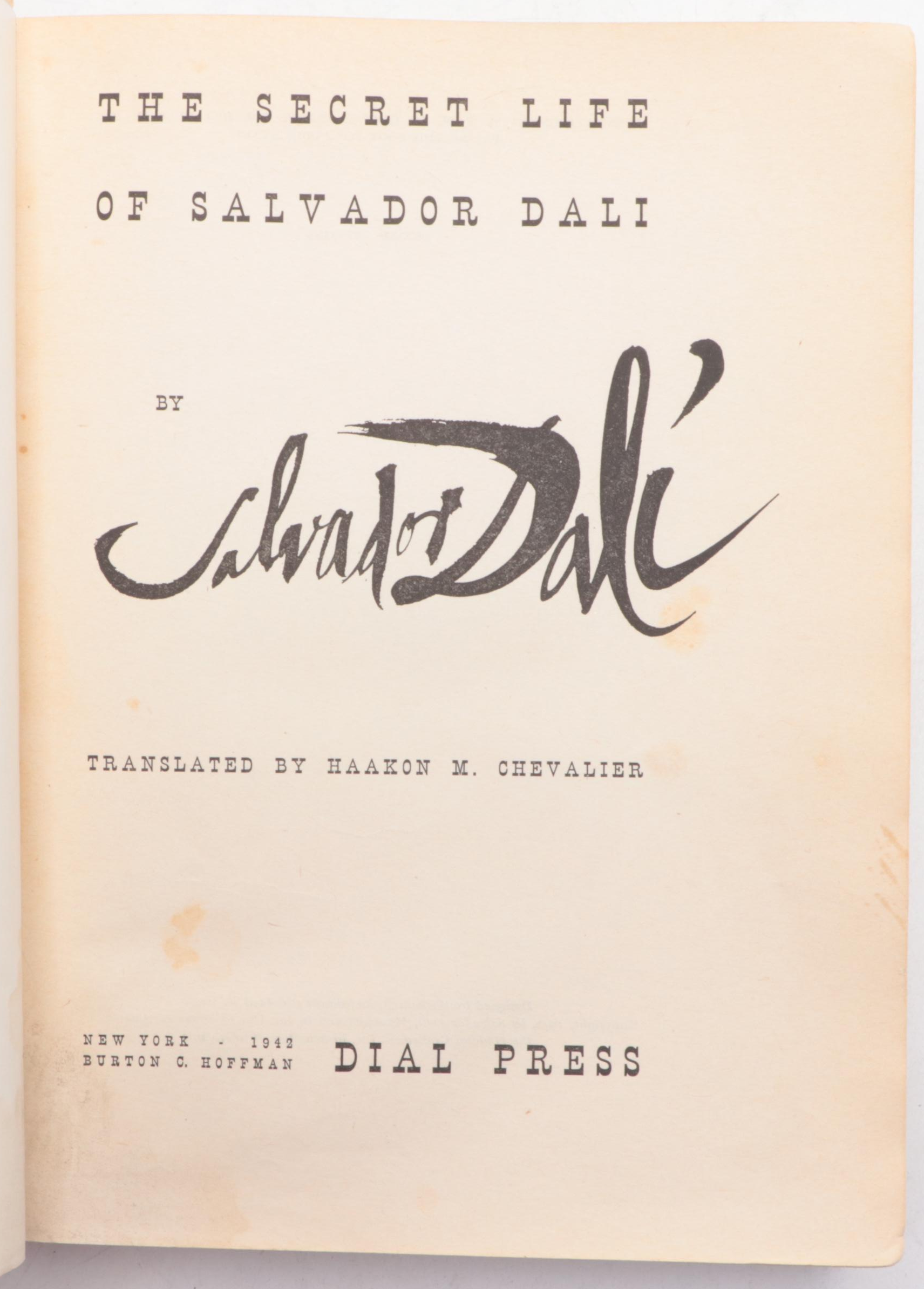 Second Printing "The Secret Life of Salvador Dalí" by Salvador Dalí, 1942