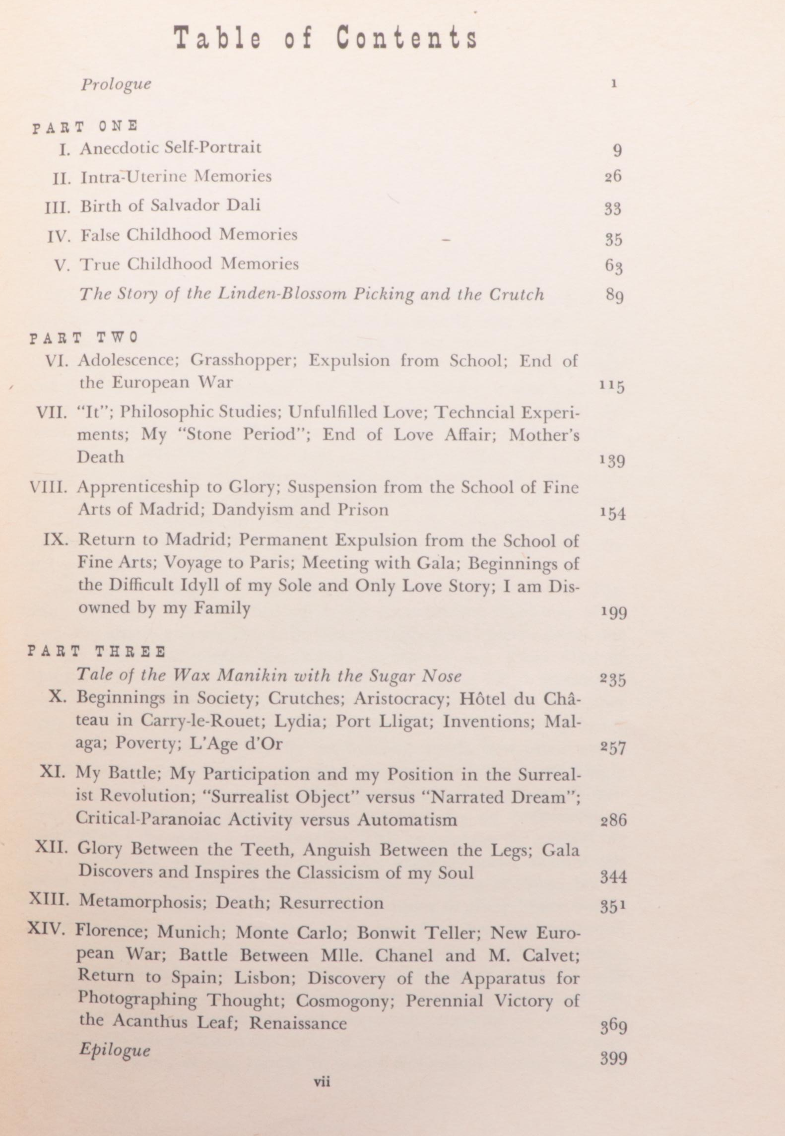 Second Printing "The Secret Life of Salvador Dalí" by Salvador Dalí, 1942