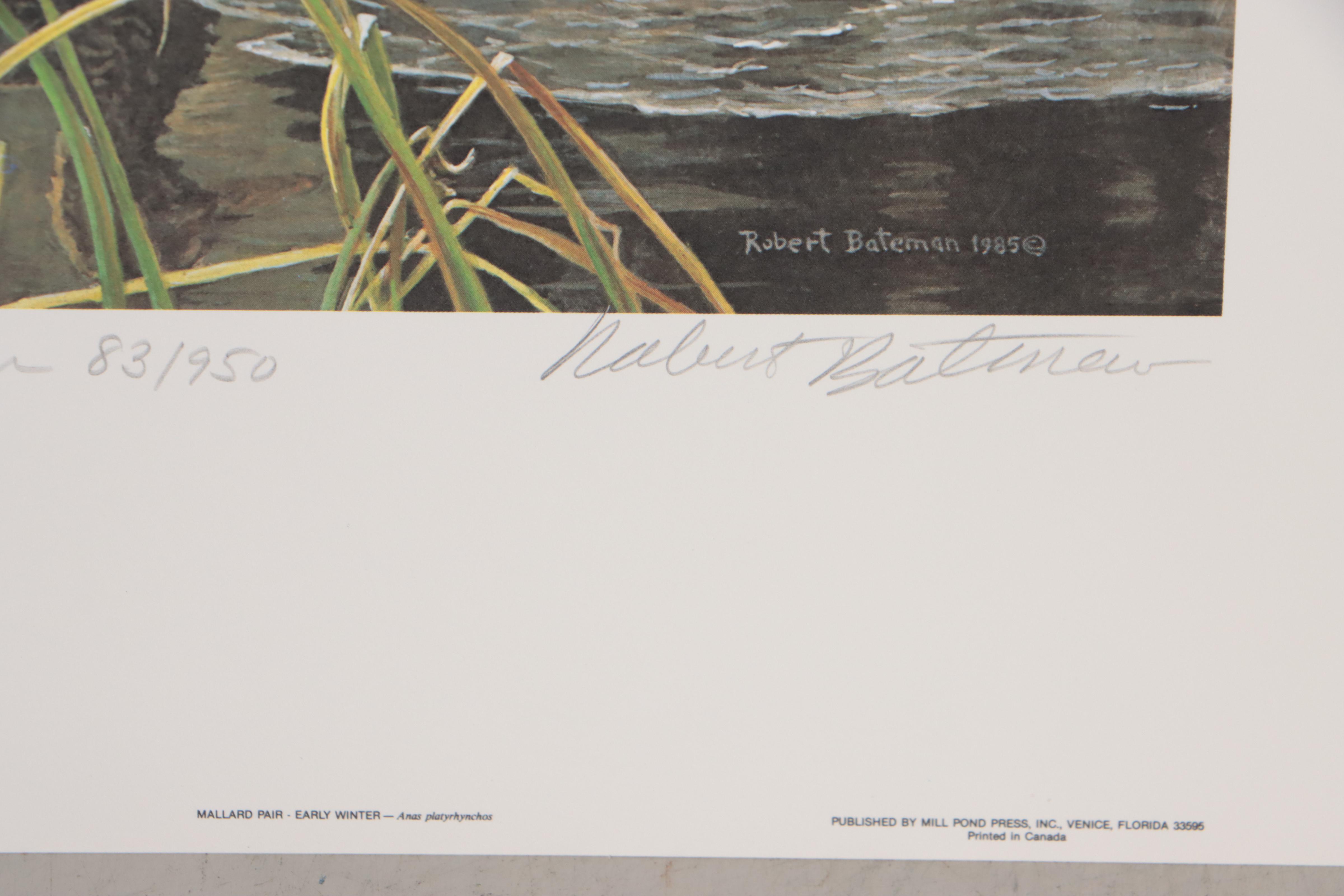 Robert Bateman Offset Lithograph With 24K Gold-Plated Medallion, 1985