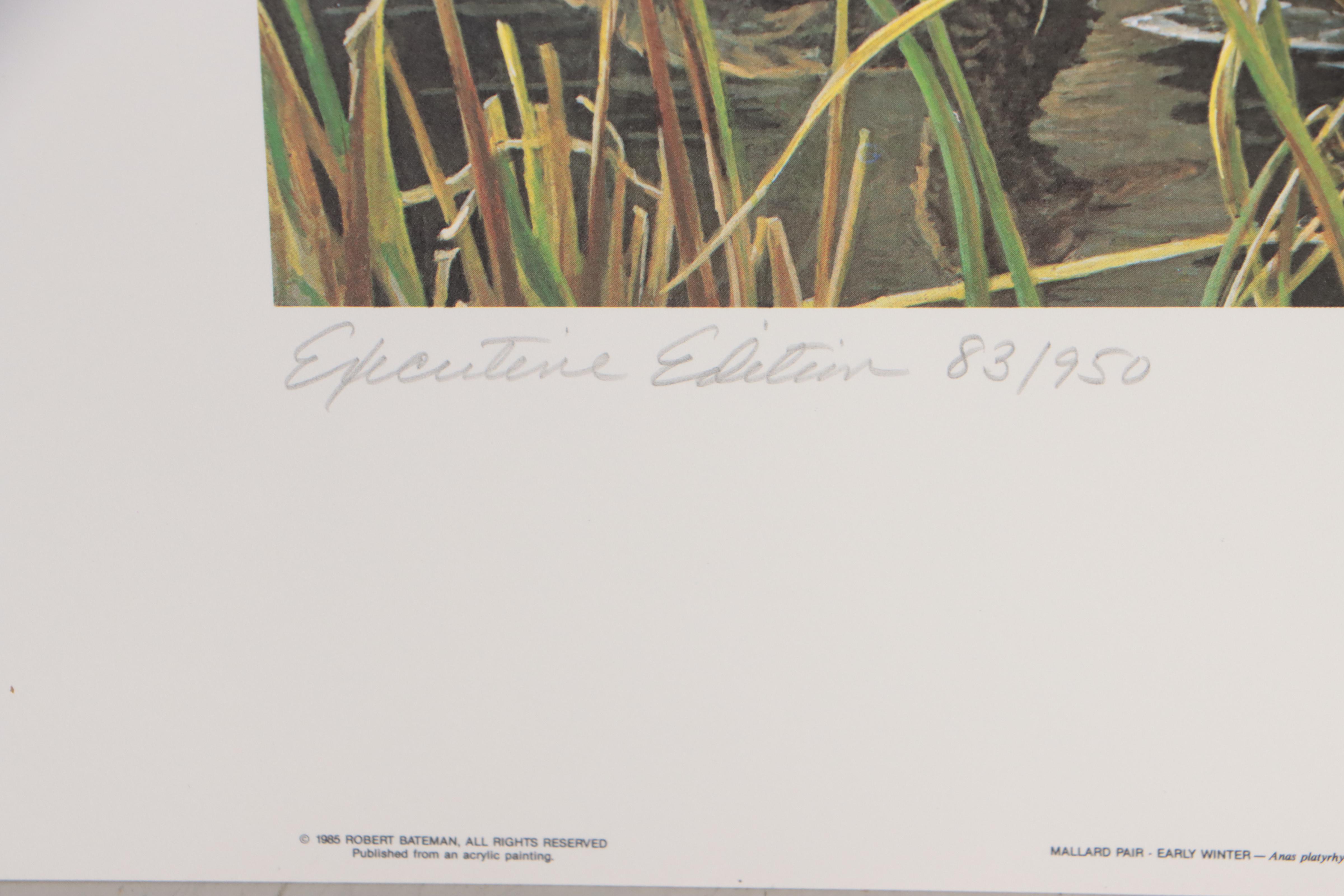 Robert Bateman Offset Lithograph With 24K Gold-Plated Medallion, 1985