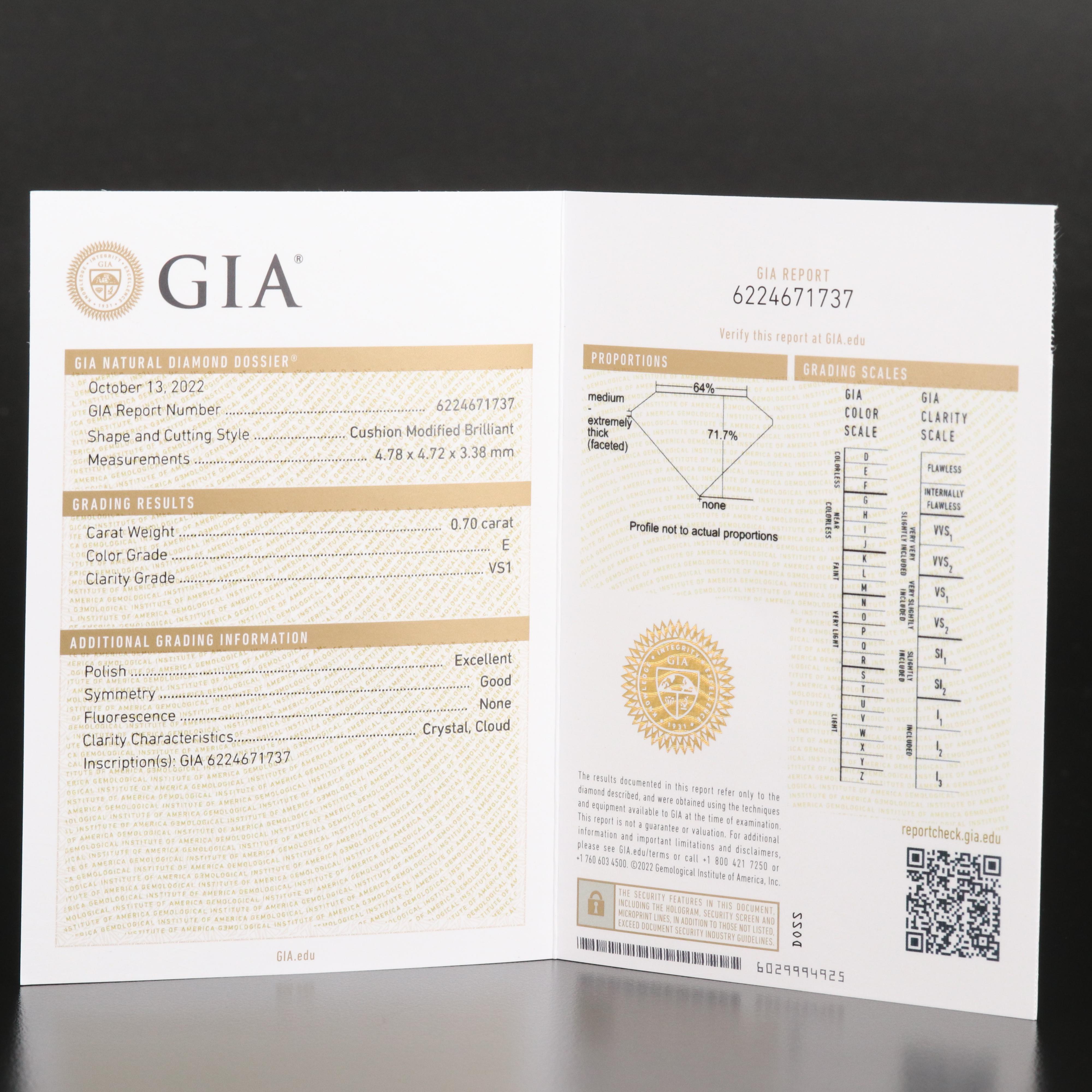 Loose 0.70 CT Diamond with GIA Report