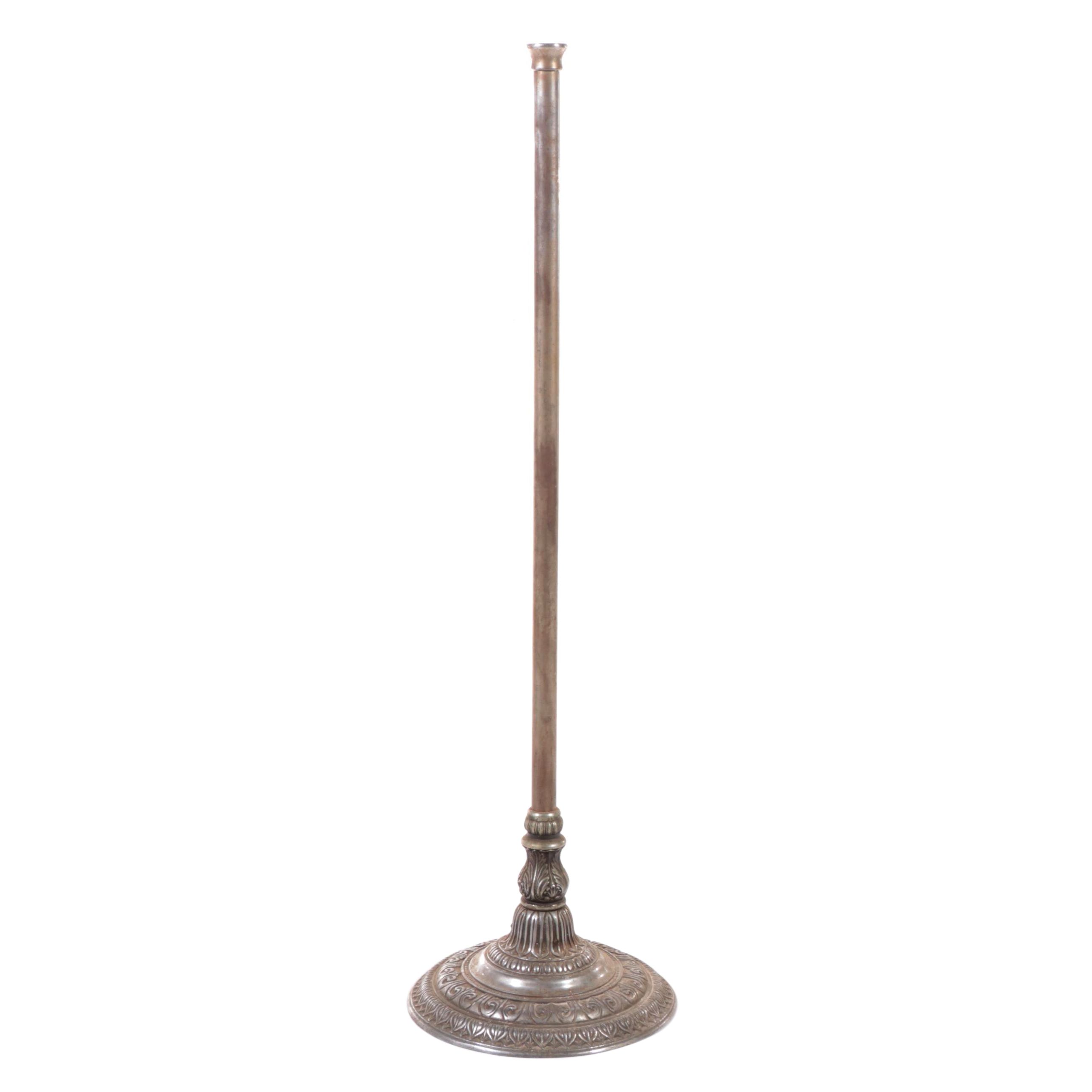 Neoclassical Style Metal Floor Candlestick, 20th Century
