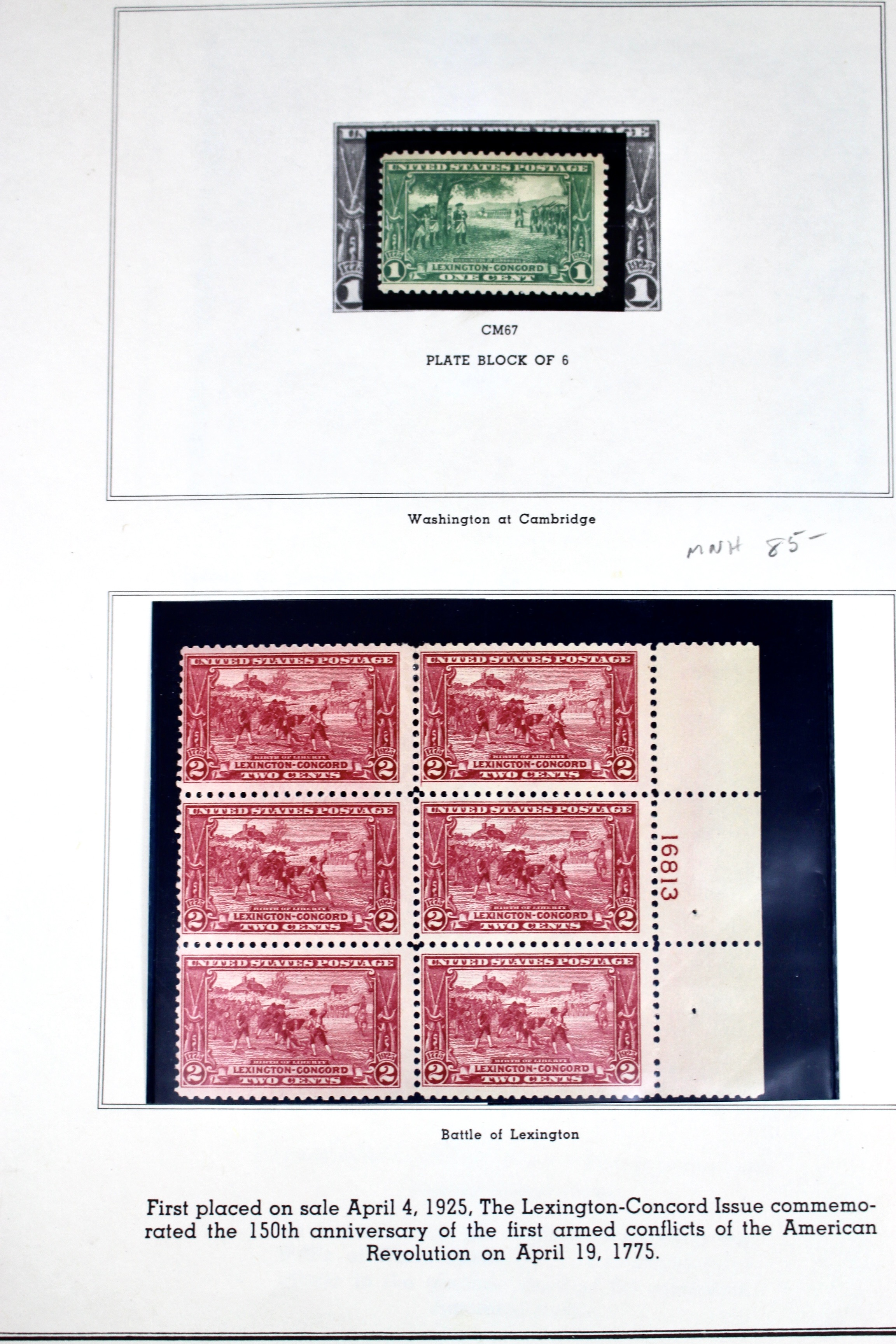 Twelve Early U.S. Stamp Plate Blocks