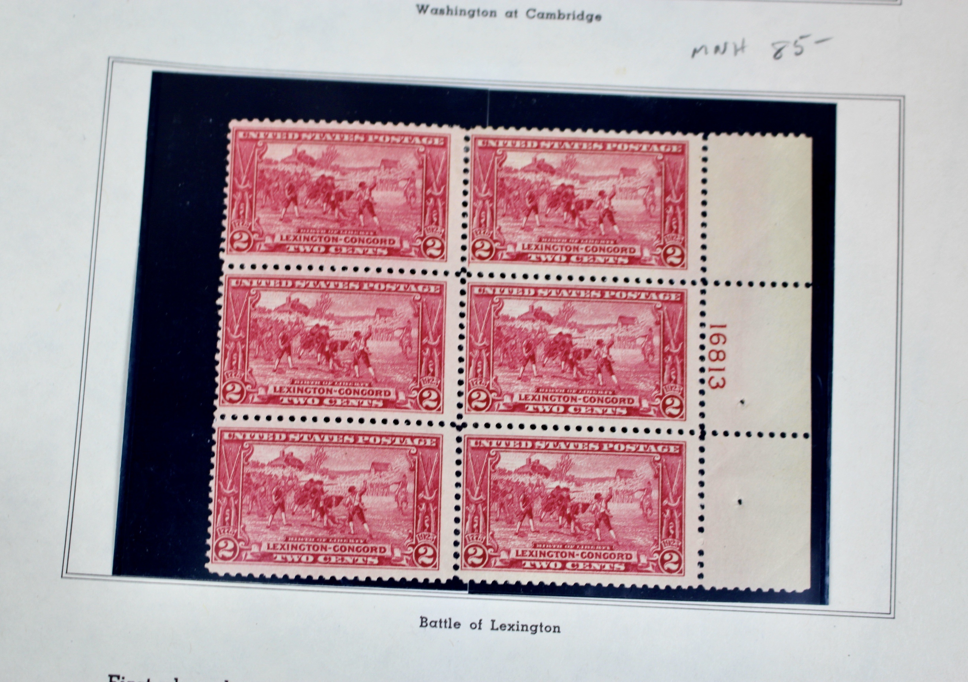 Twelve Early U.S. Stamp Plate Blocks