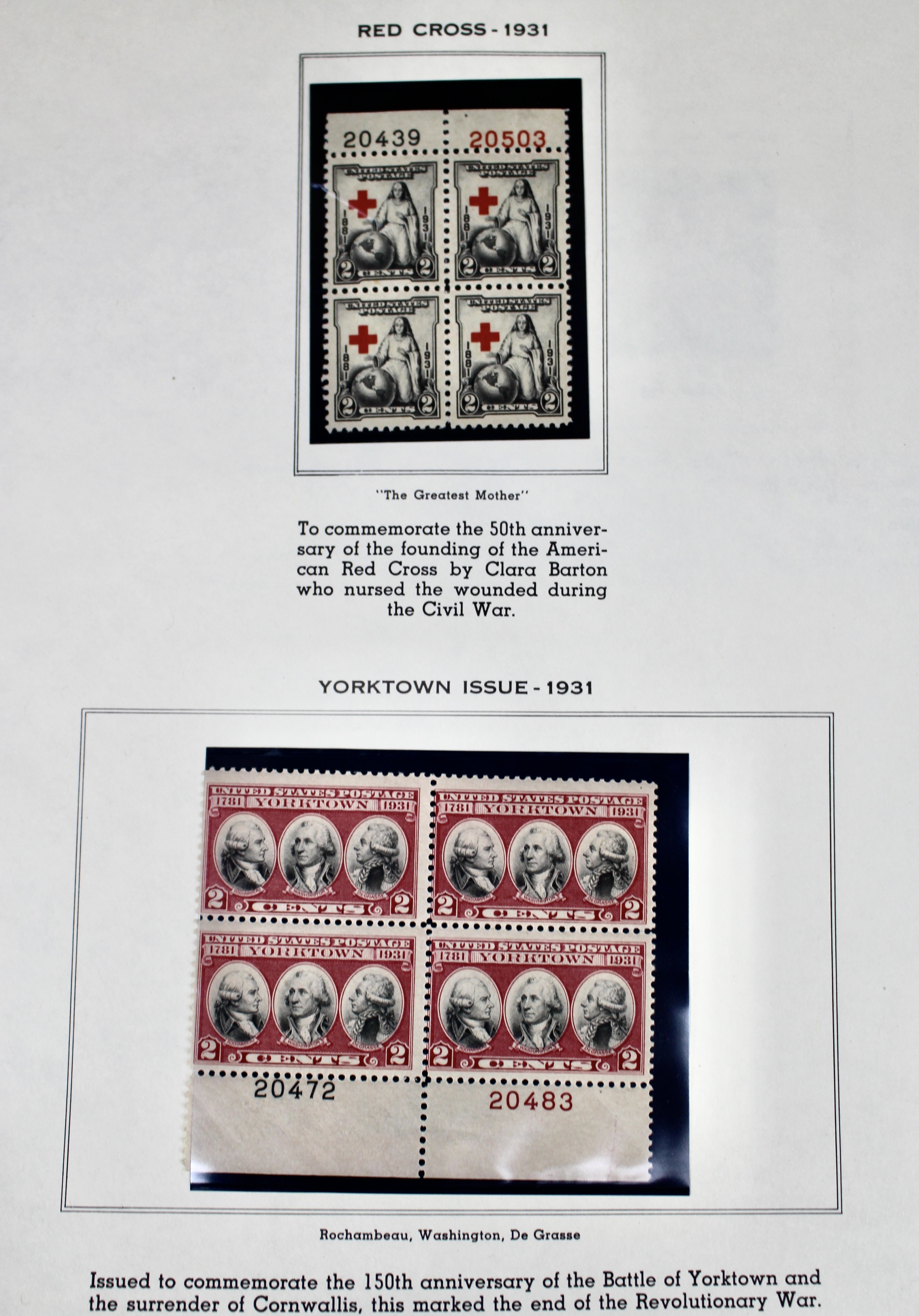 Twelve Early U.S. Stamp Plate Blocks