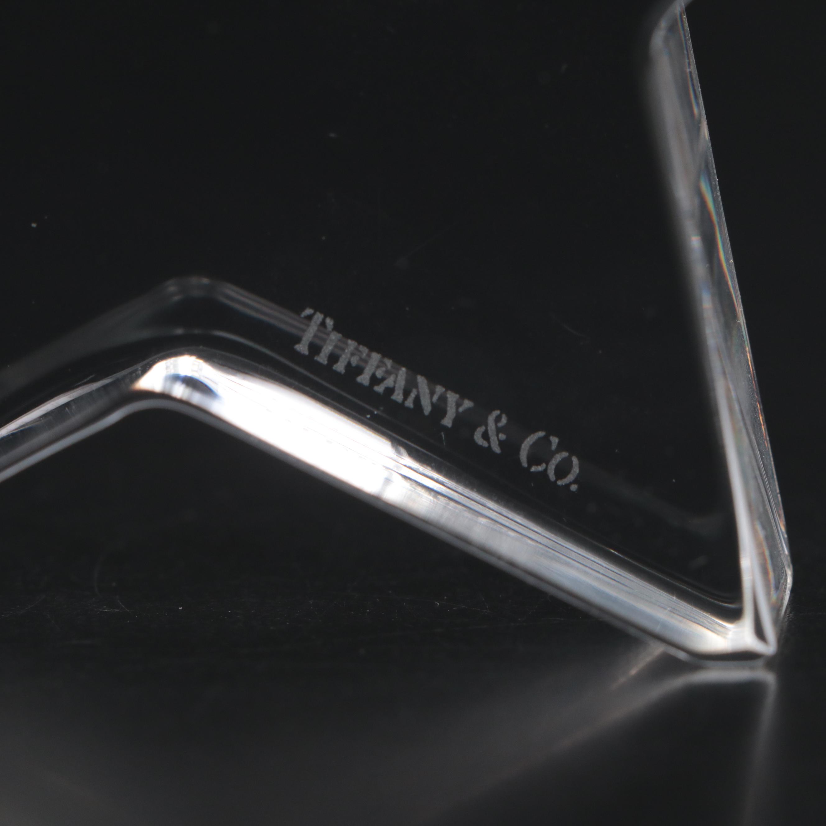 Tiffany & Co. Crystal Paperweight with Mikasa "Deco" Bowl and Fenton Bell