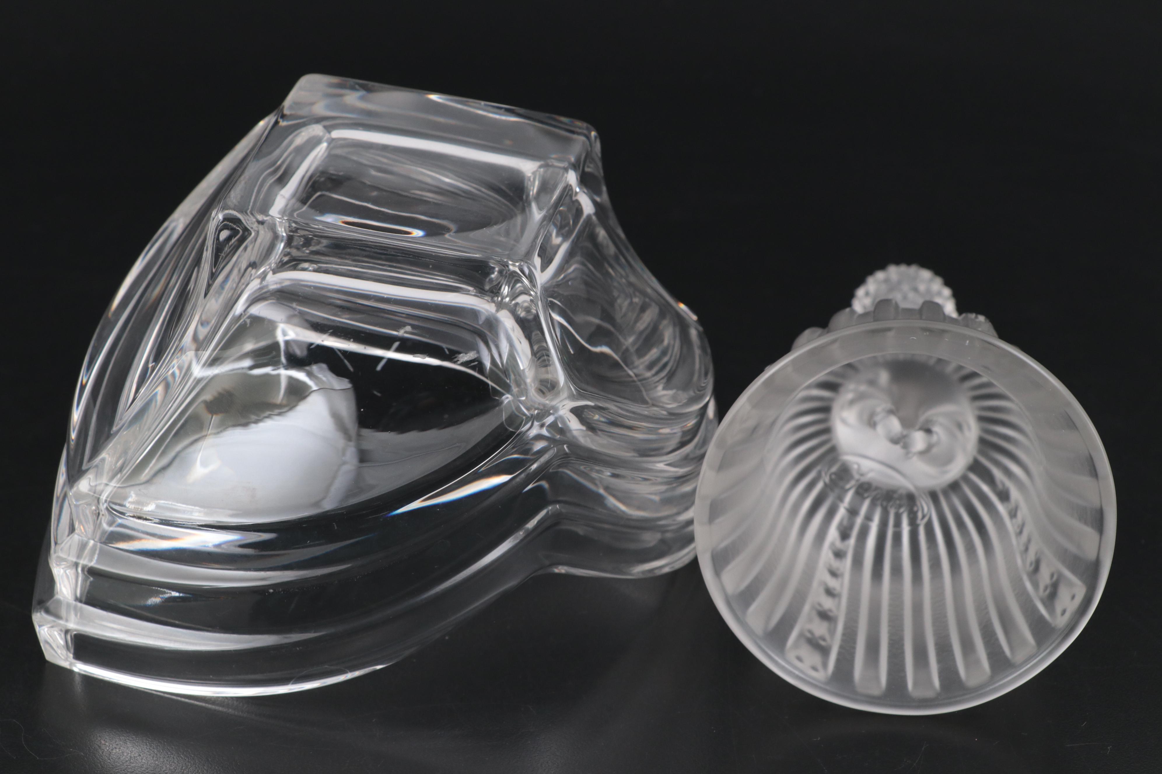 Tiffany & Co. Crystal Paperweight with Mikasa "Deco" Bowl and Fenton Bell