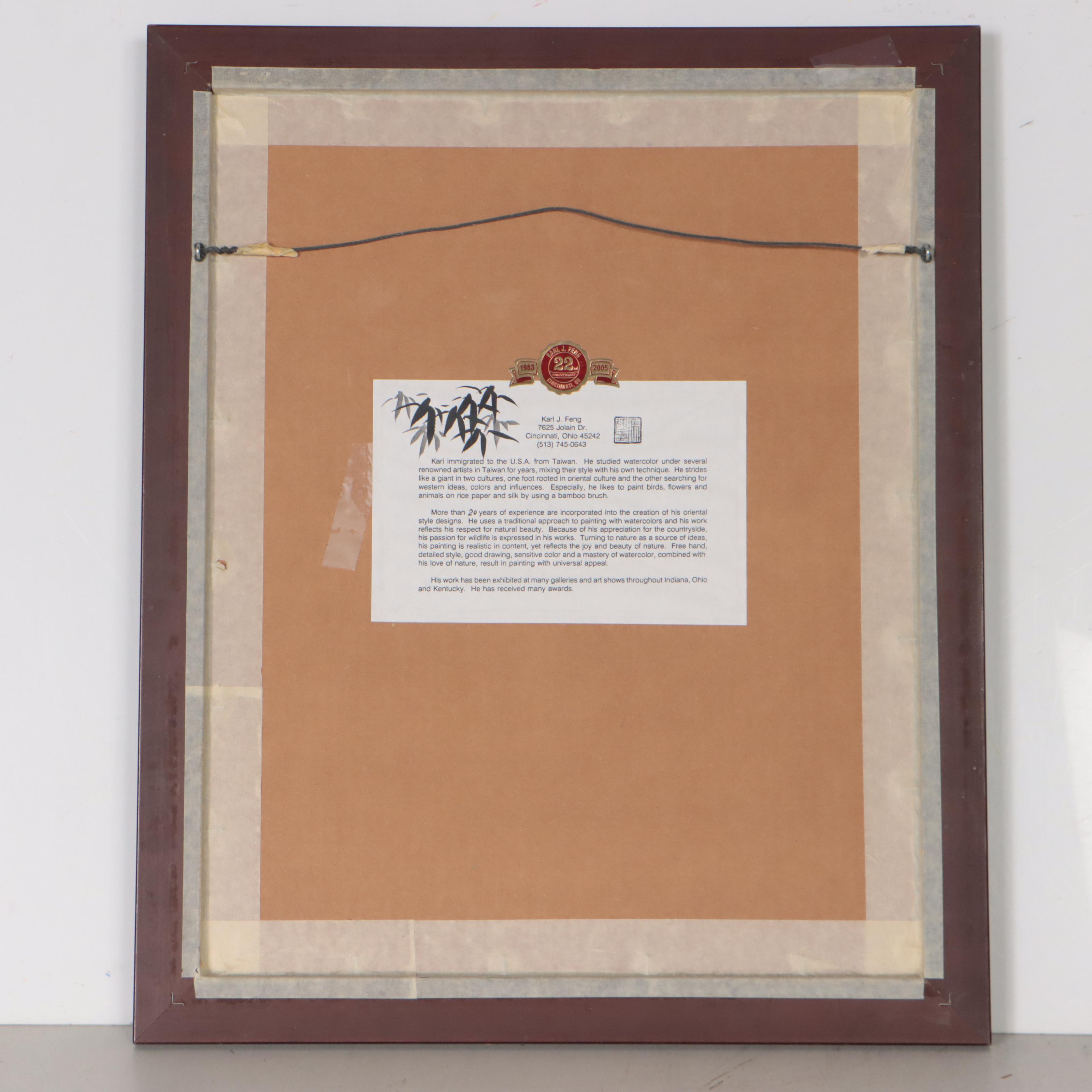 Karl J. Feng Village Watercolor Painting