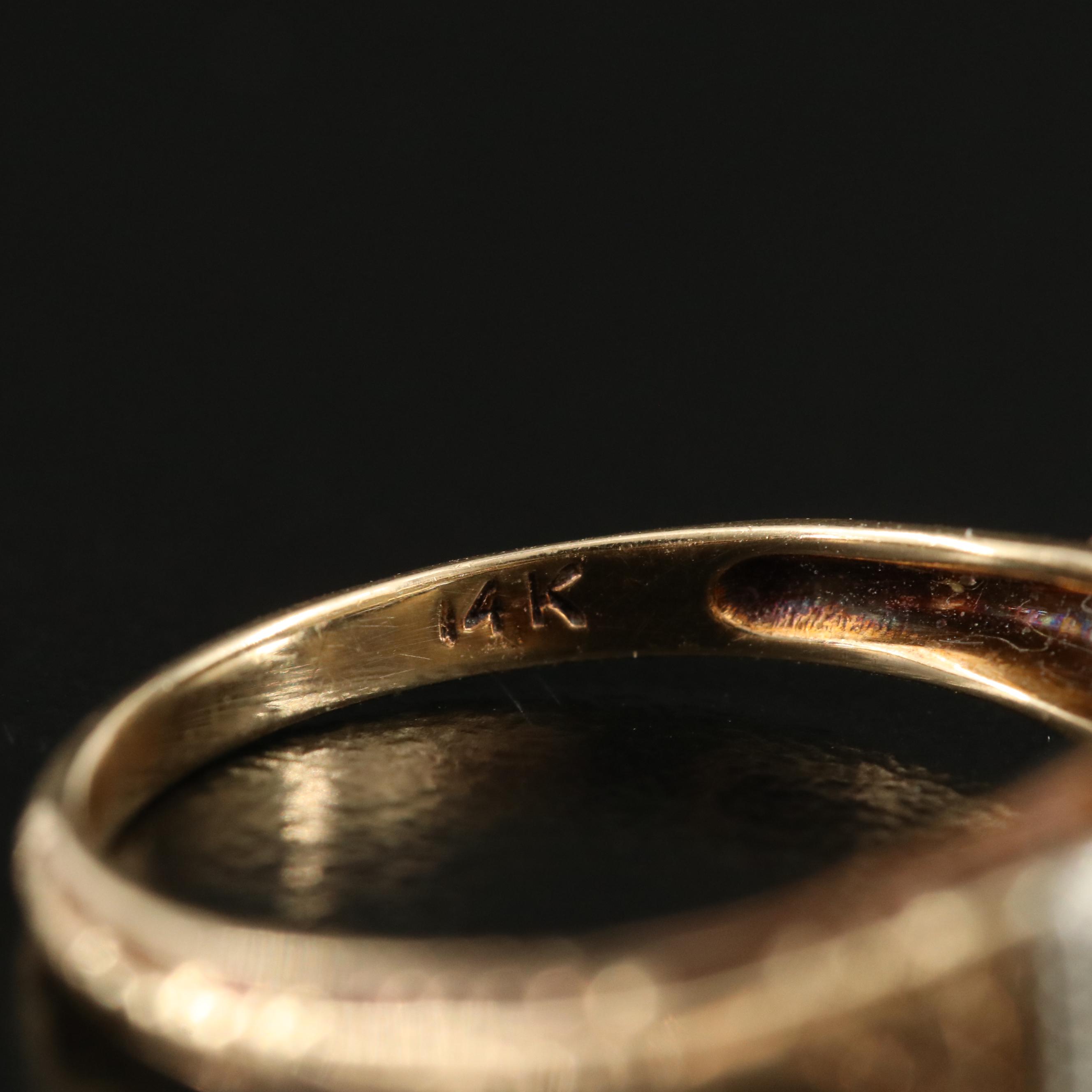 Antique 14K 0.33 CTW Diamond Ring with 18K Accents