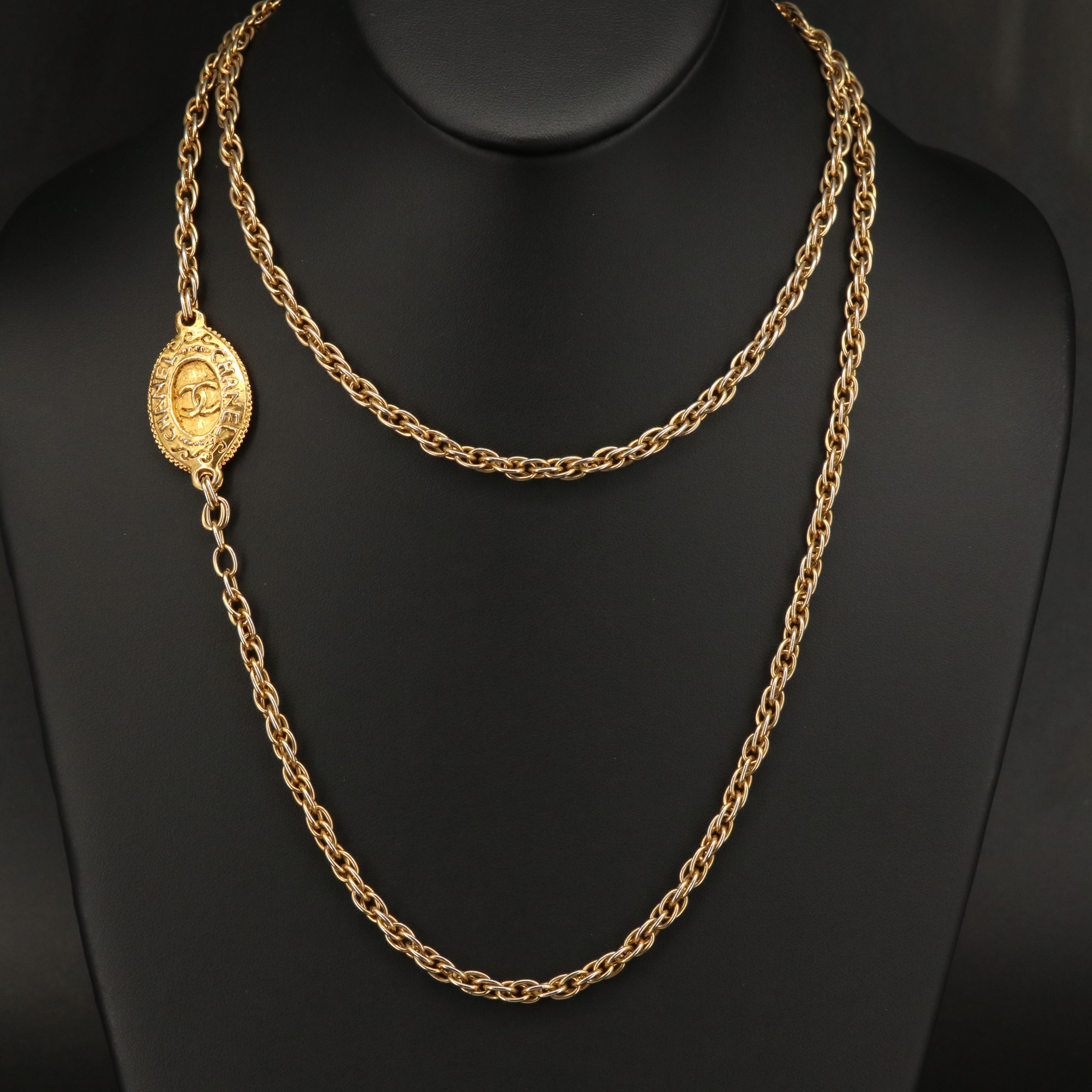 Chanel CC Logo Station Necklace