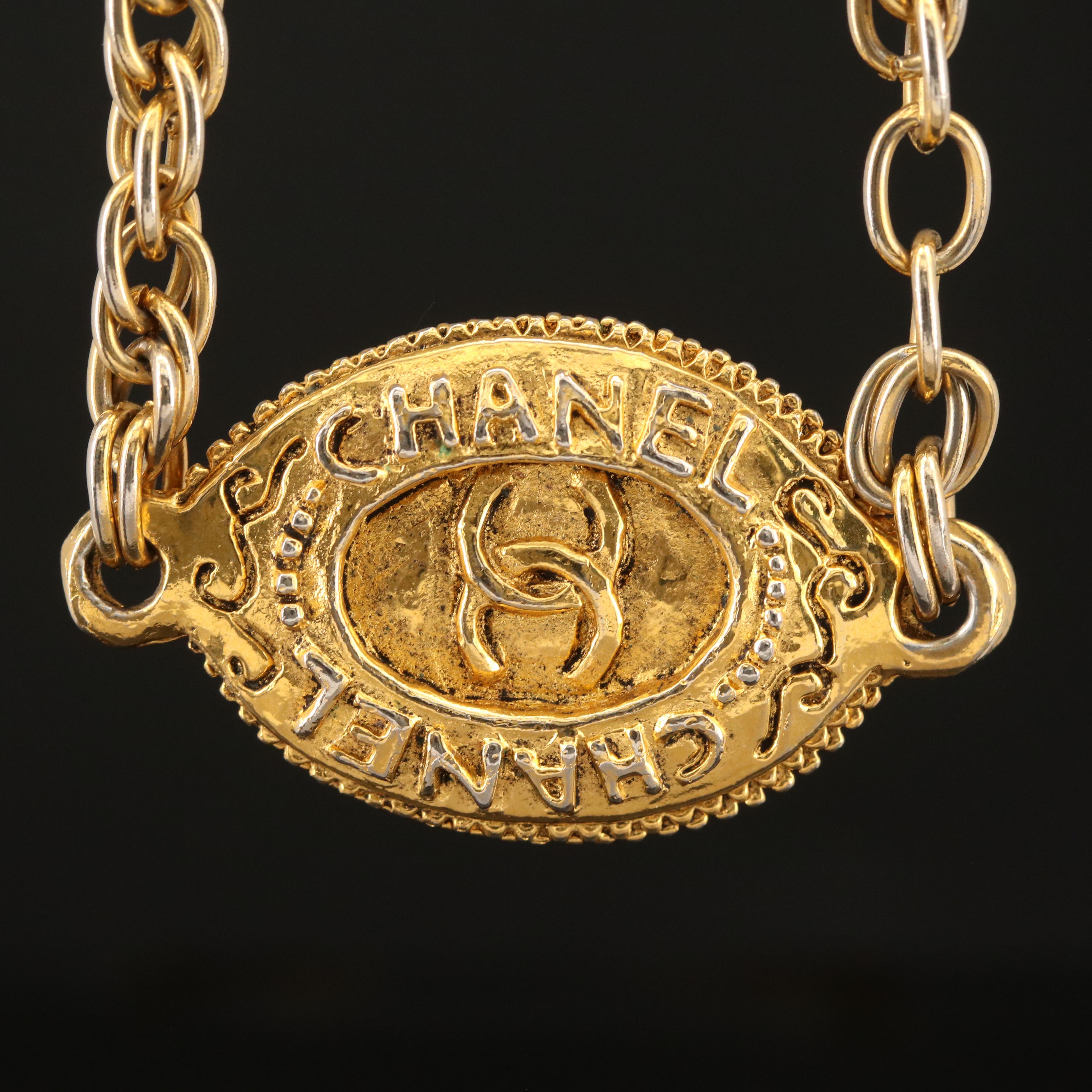 Chanel CC Logo Station Necklace