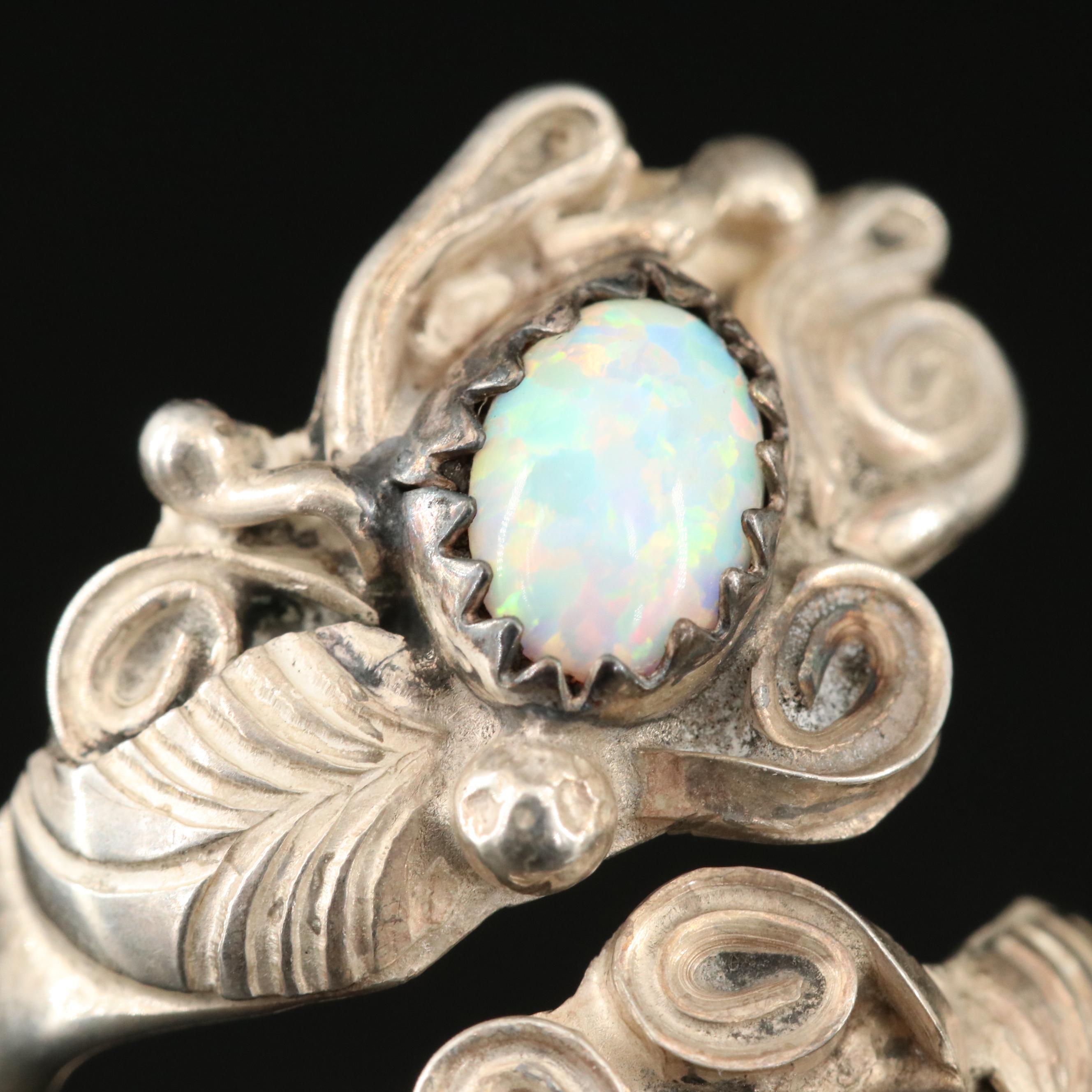 Sterling Opal Bypass Ring