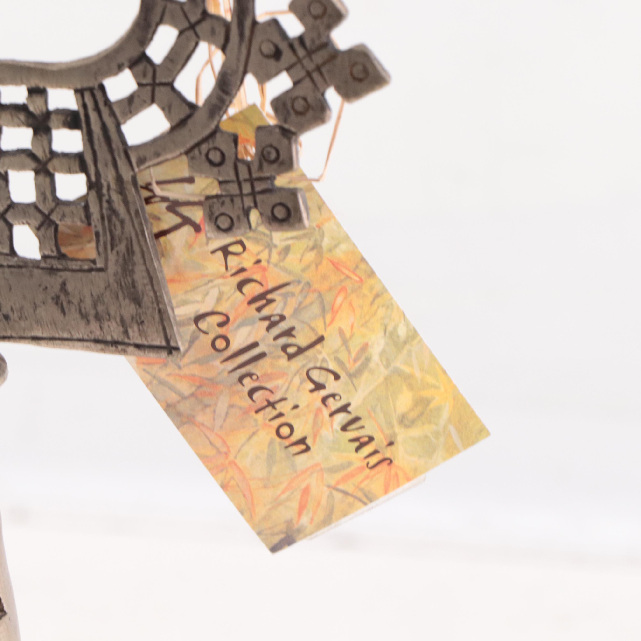 Ethiopian Coptic Nickel Plated Brass Processional Cross, Mid-20th Century