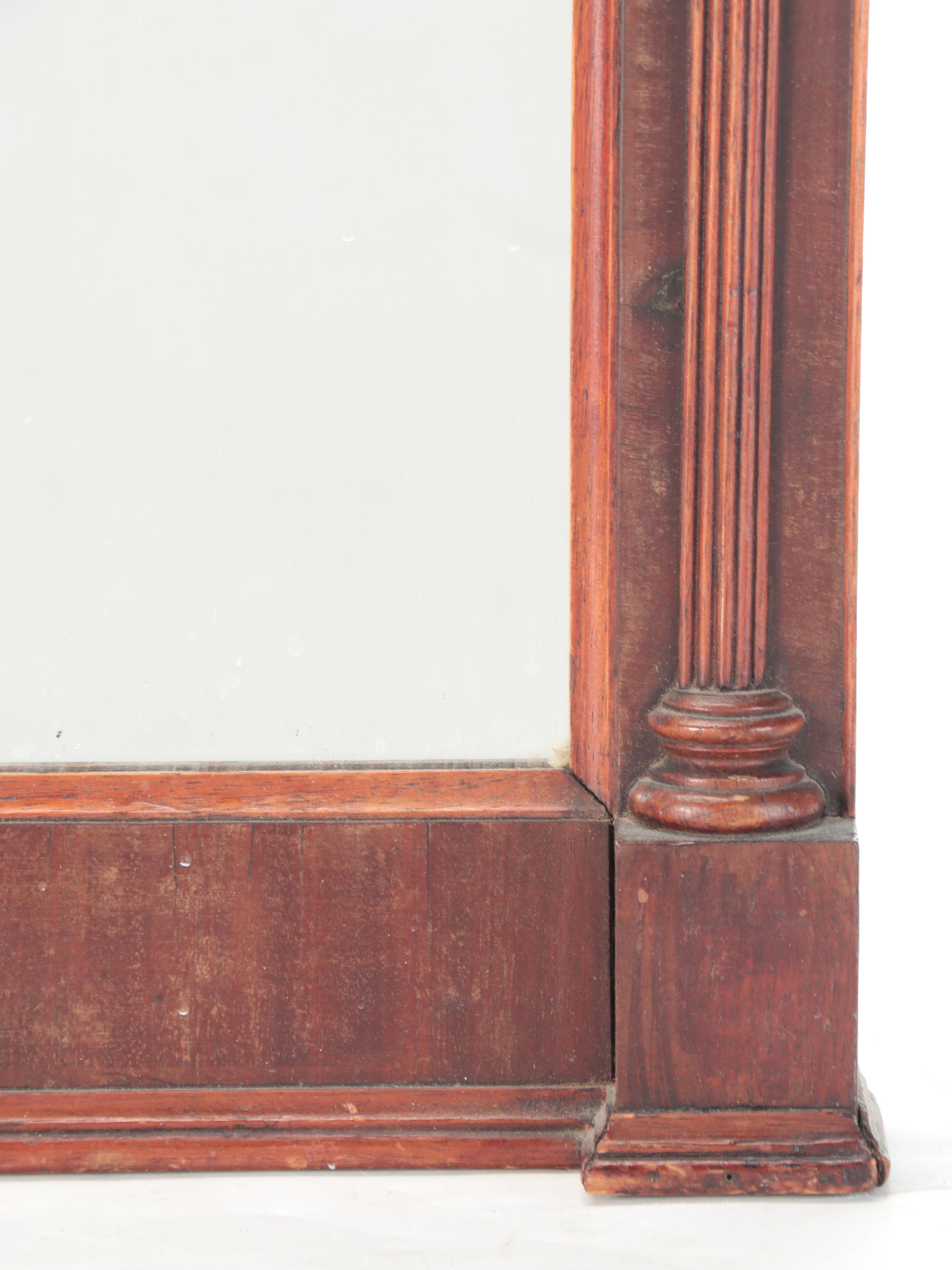 Late Federal Églomisé Mahogany Split Column Wall Mirror