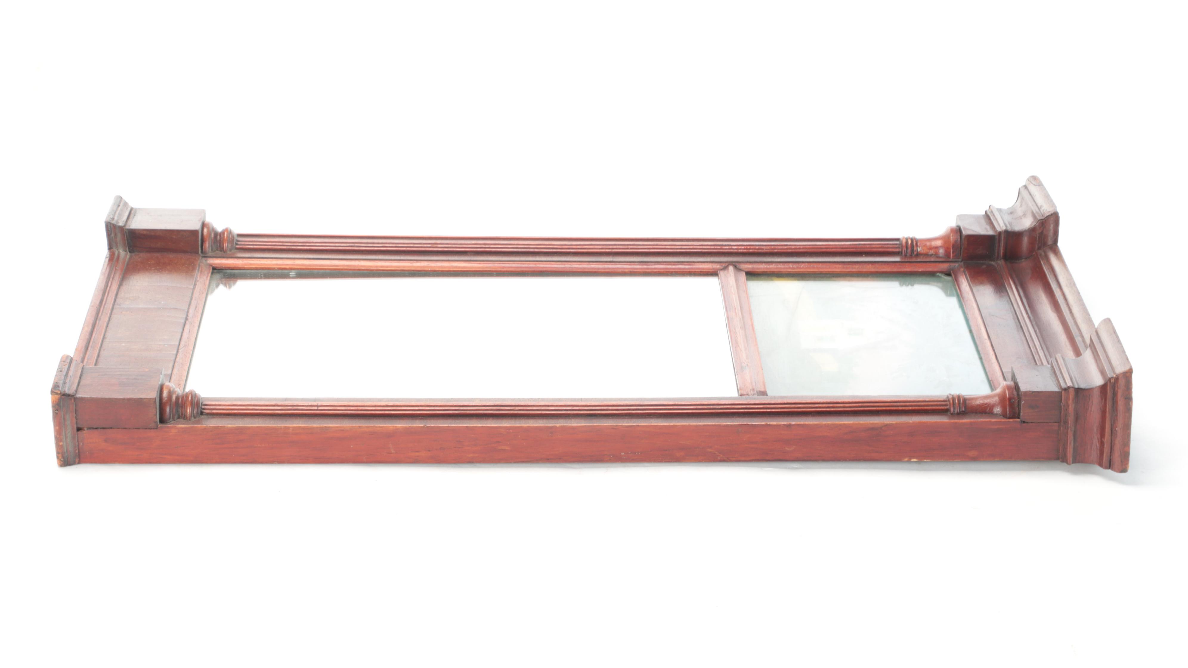 Late Federal Églomisé Mahogany Split Column Wall Mirror