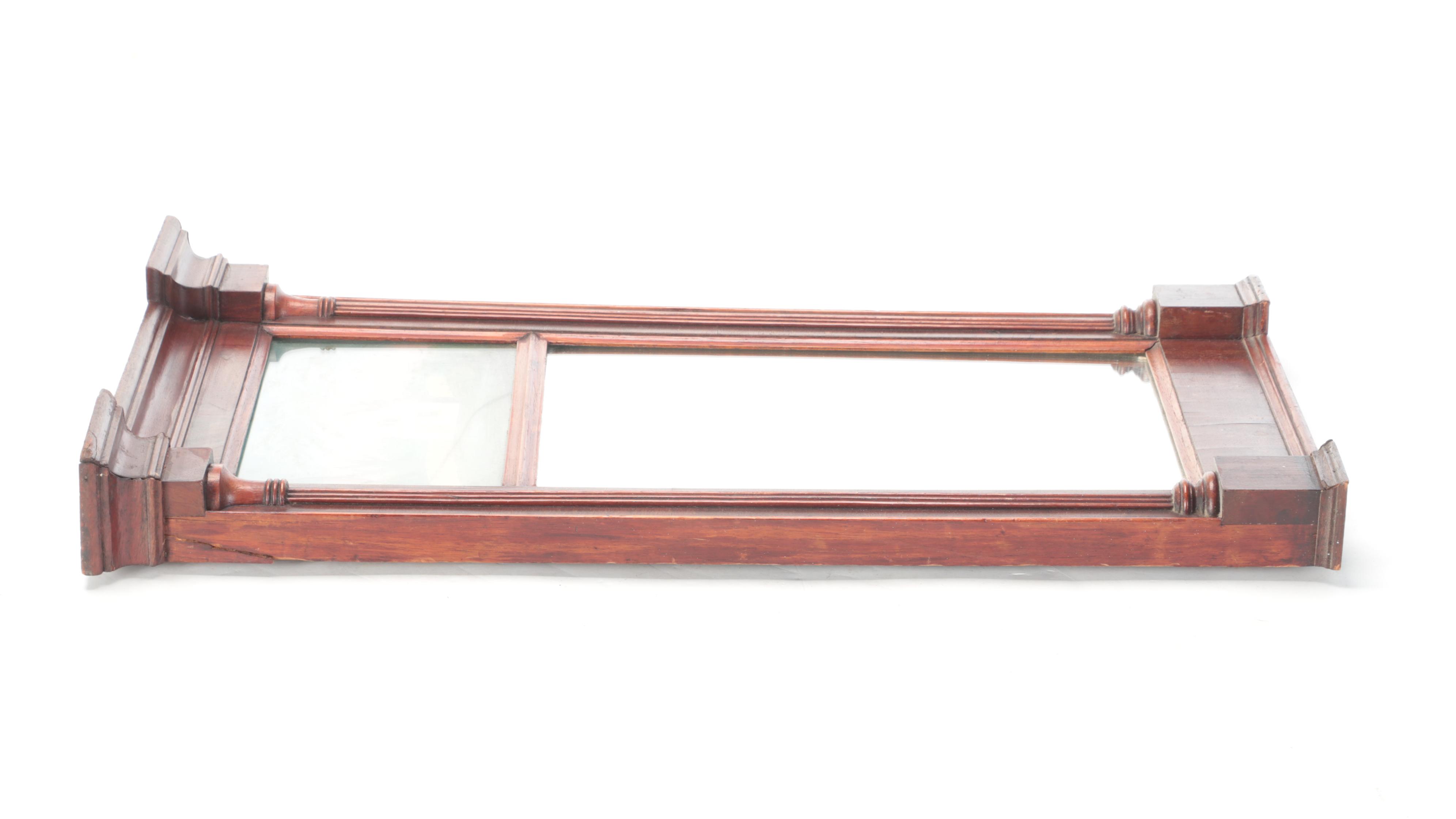 Late Federal Églomisé Mahogany Split Column Wall Mirror