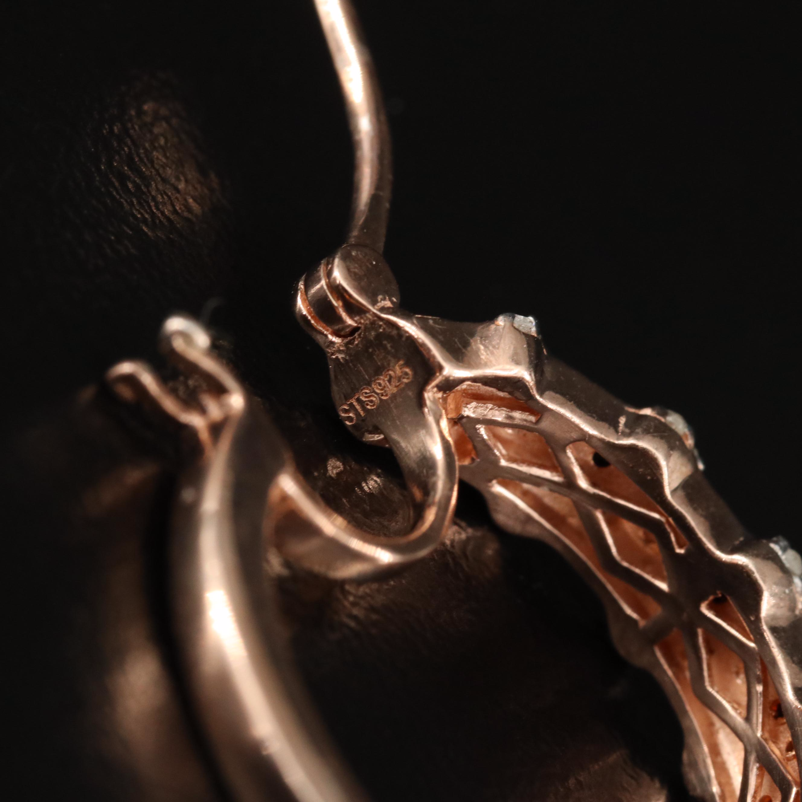 Sterling Diamond Infinity Necklace and Hoop Earrings