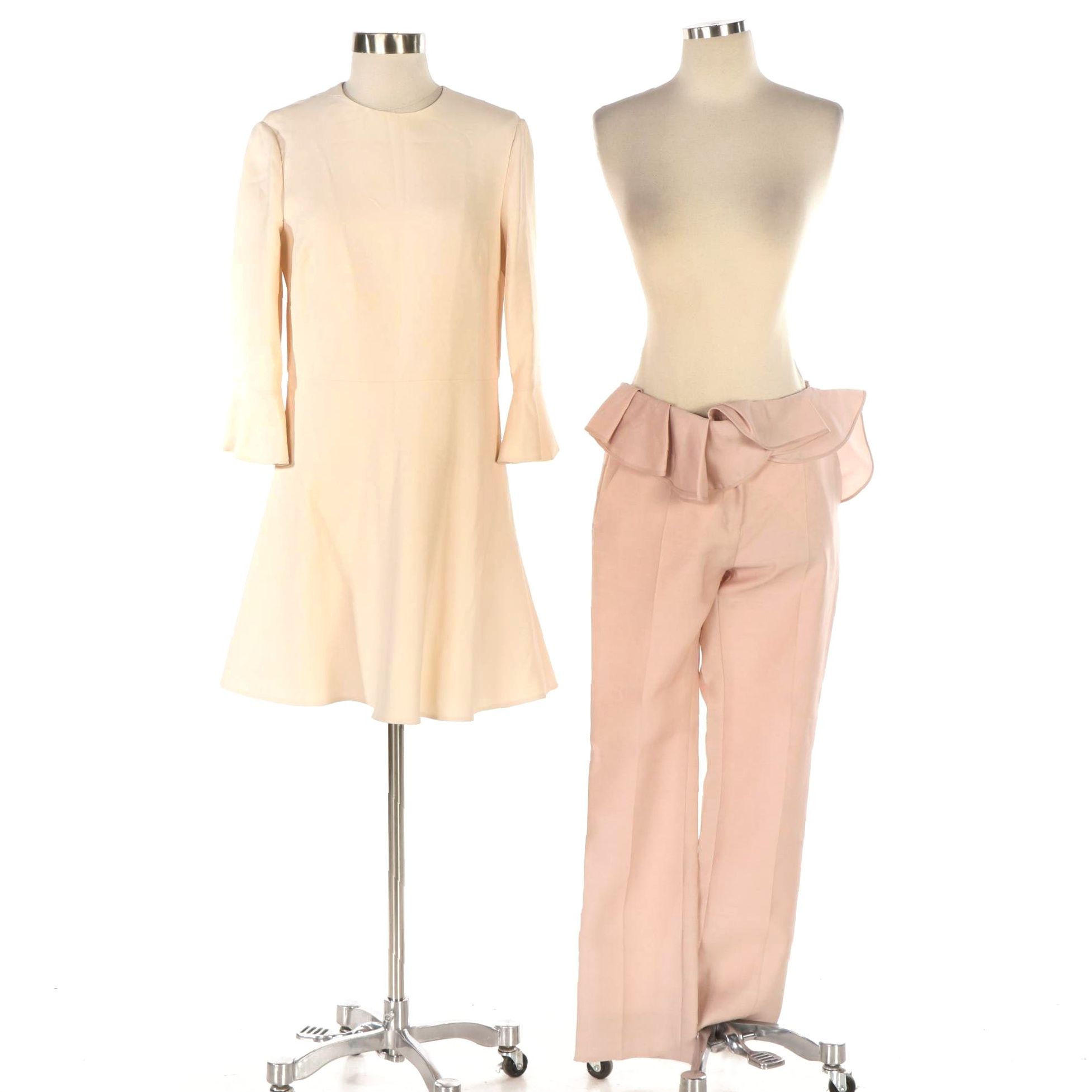 Valentino Ruffle Sleeve Dress and Ruffle Waist Pants