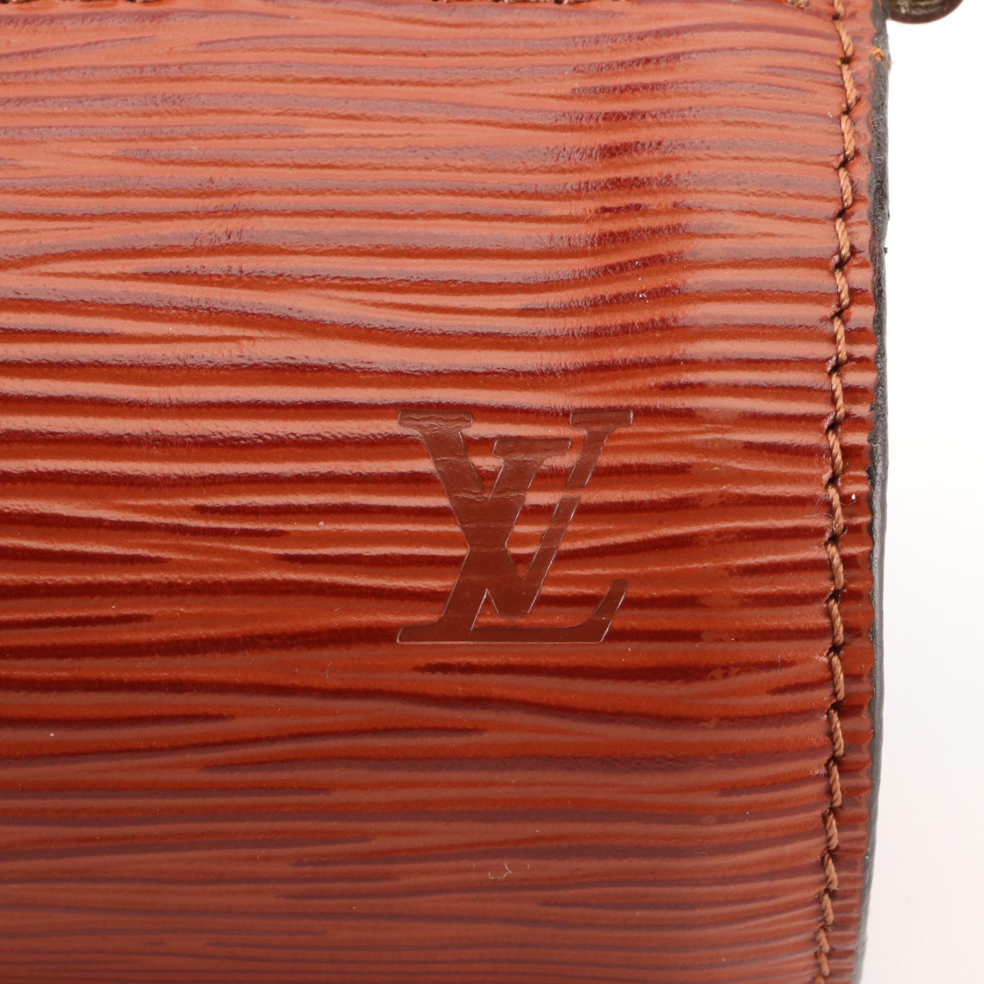 Louis Vuitton Soufflot Trousse Ronde in Kenyan Fawn Epi and Smooth Leather