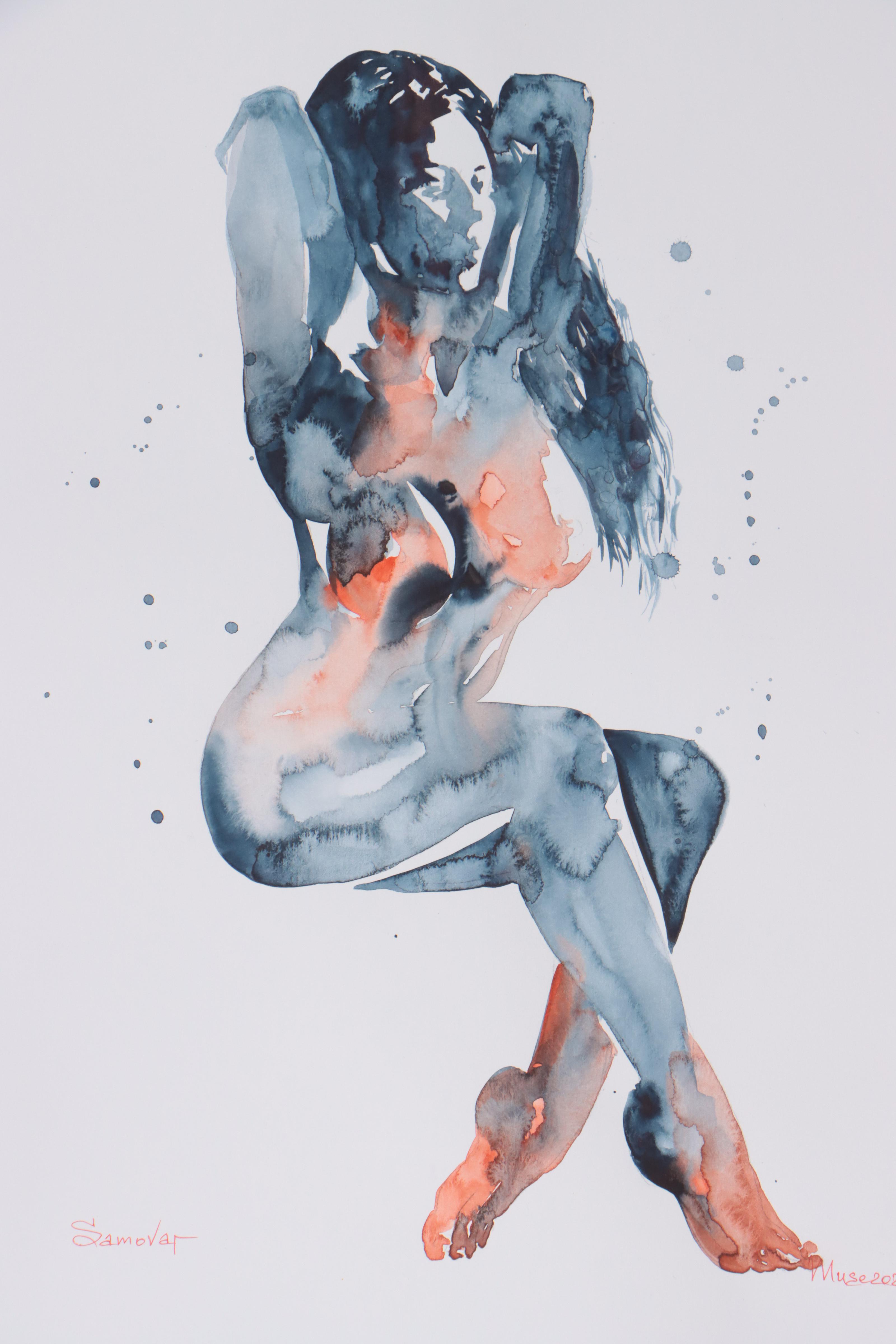 Watercolor Painting of Nude, 2022