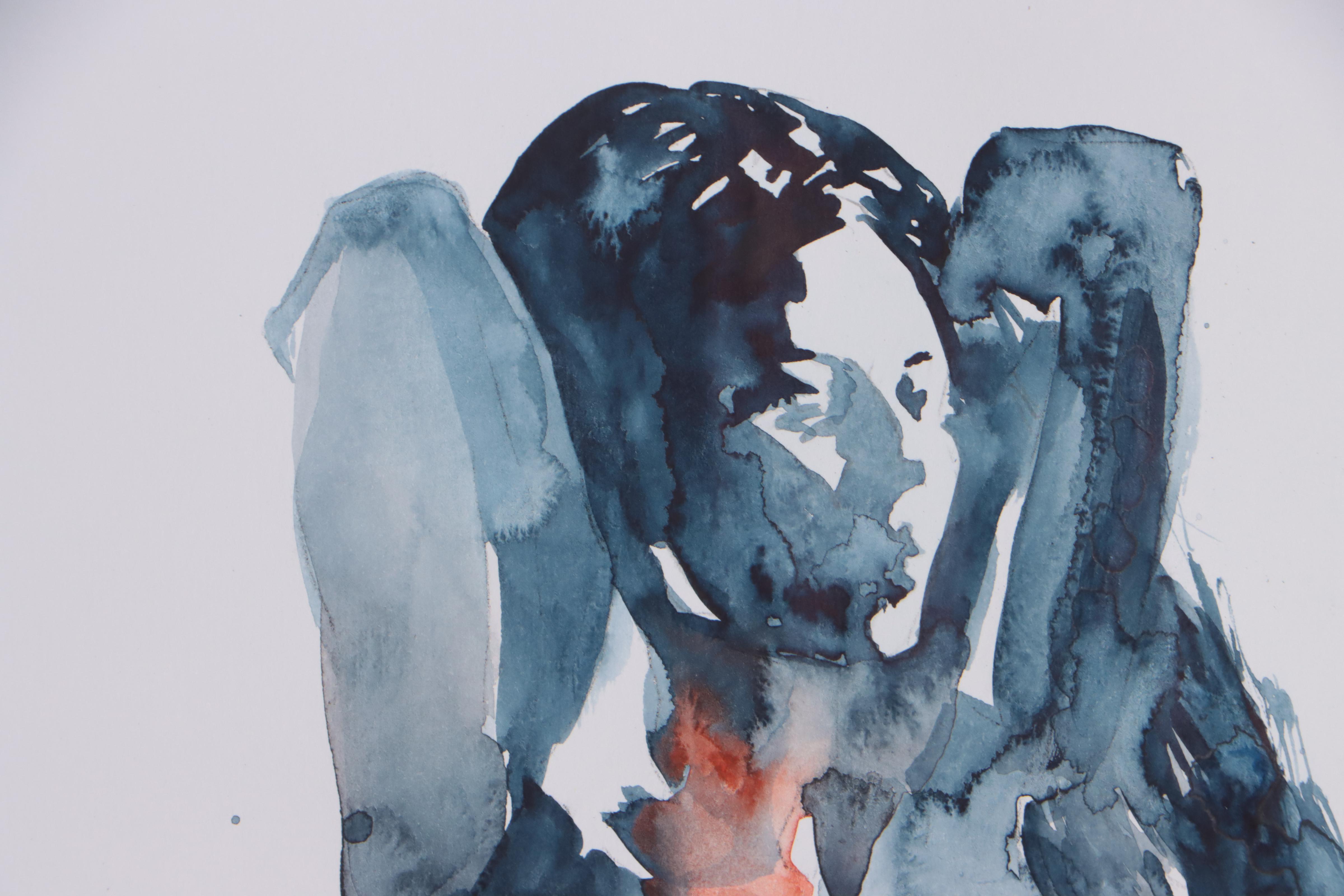 Watercolor Painting of Nude, 2022