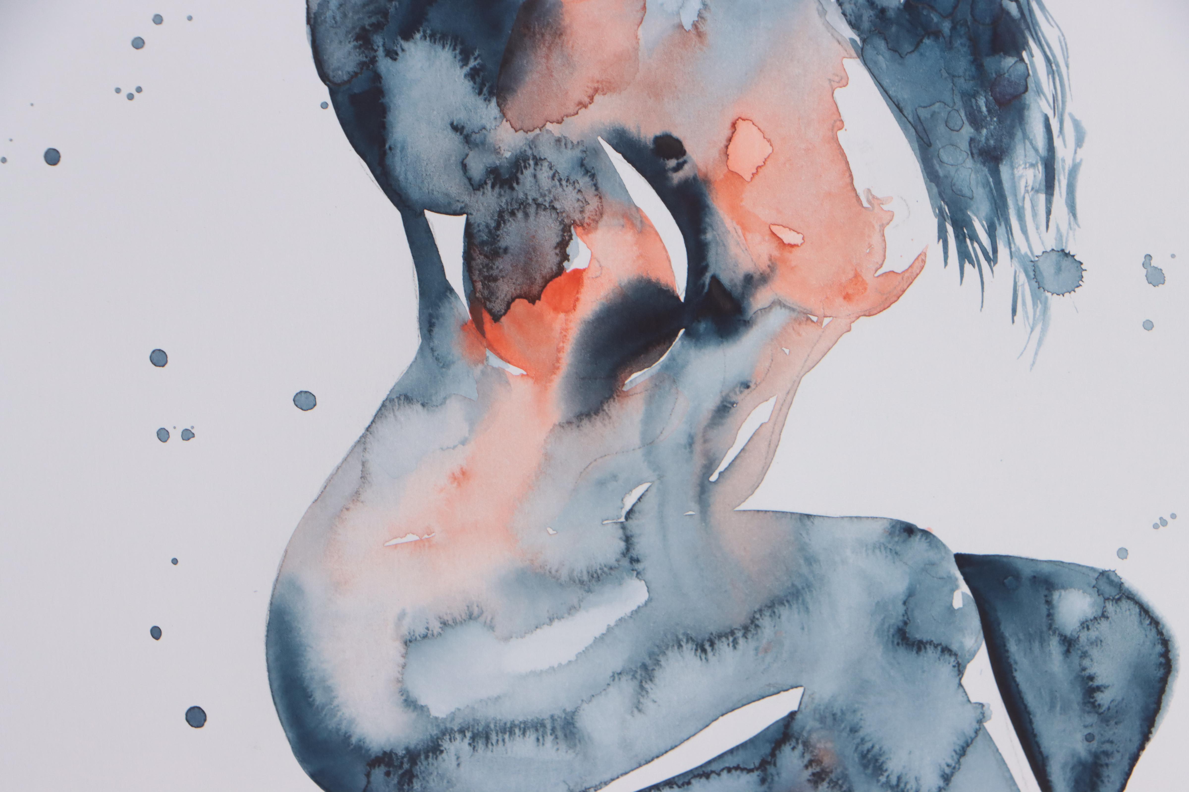 Watercolor Painting of Nude, 2022