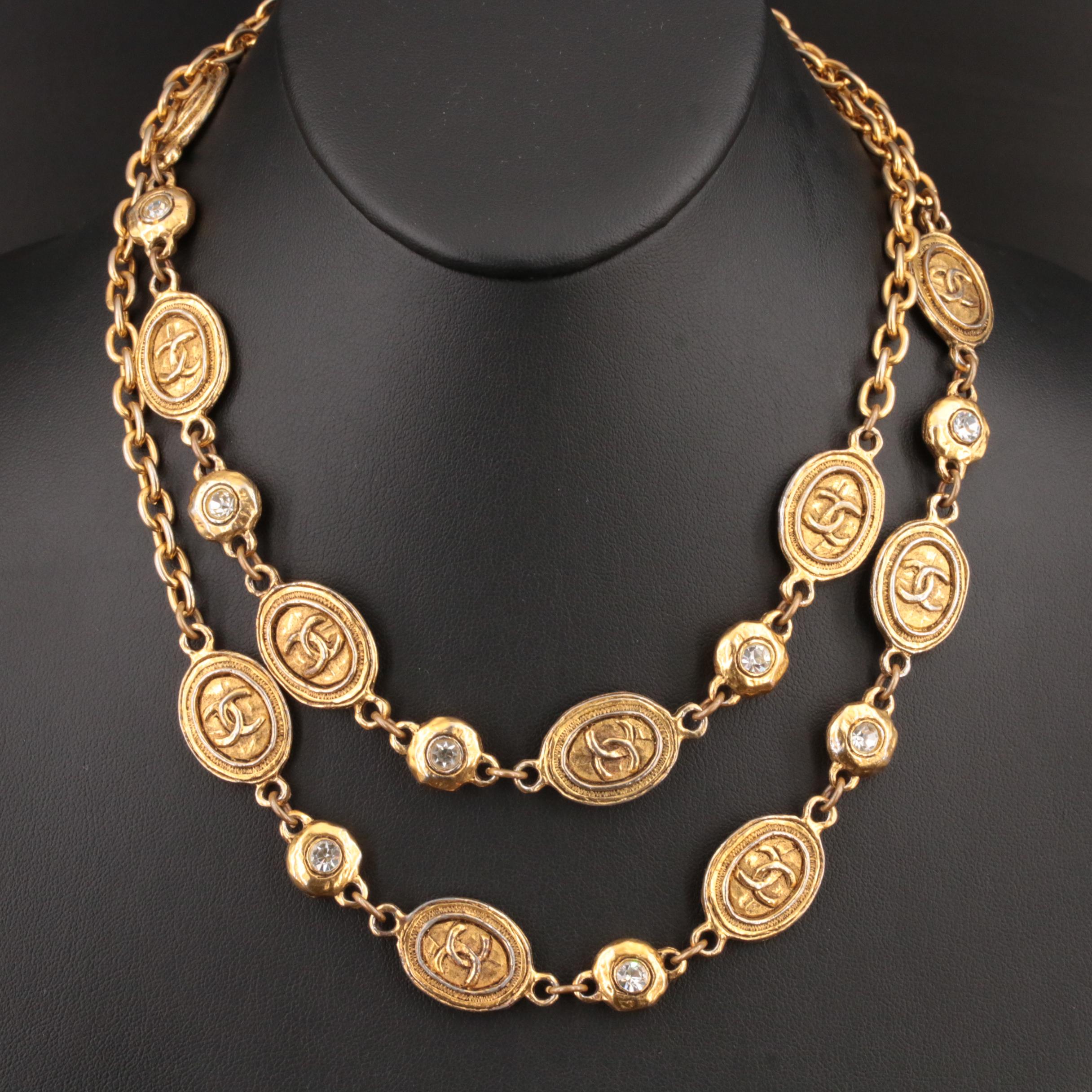 Chanel Rhinestone Station Necklace