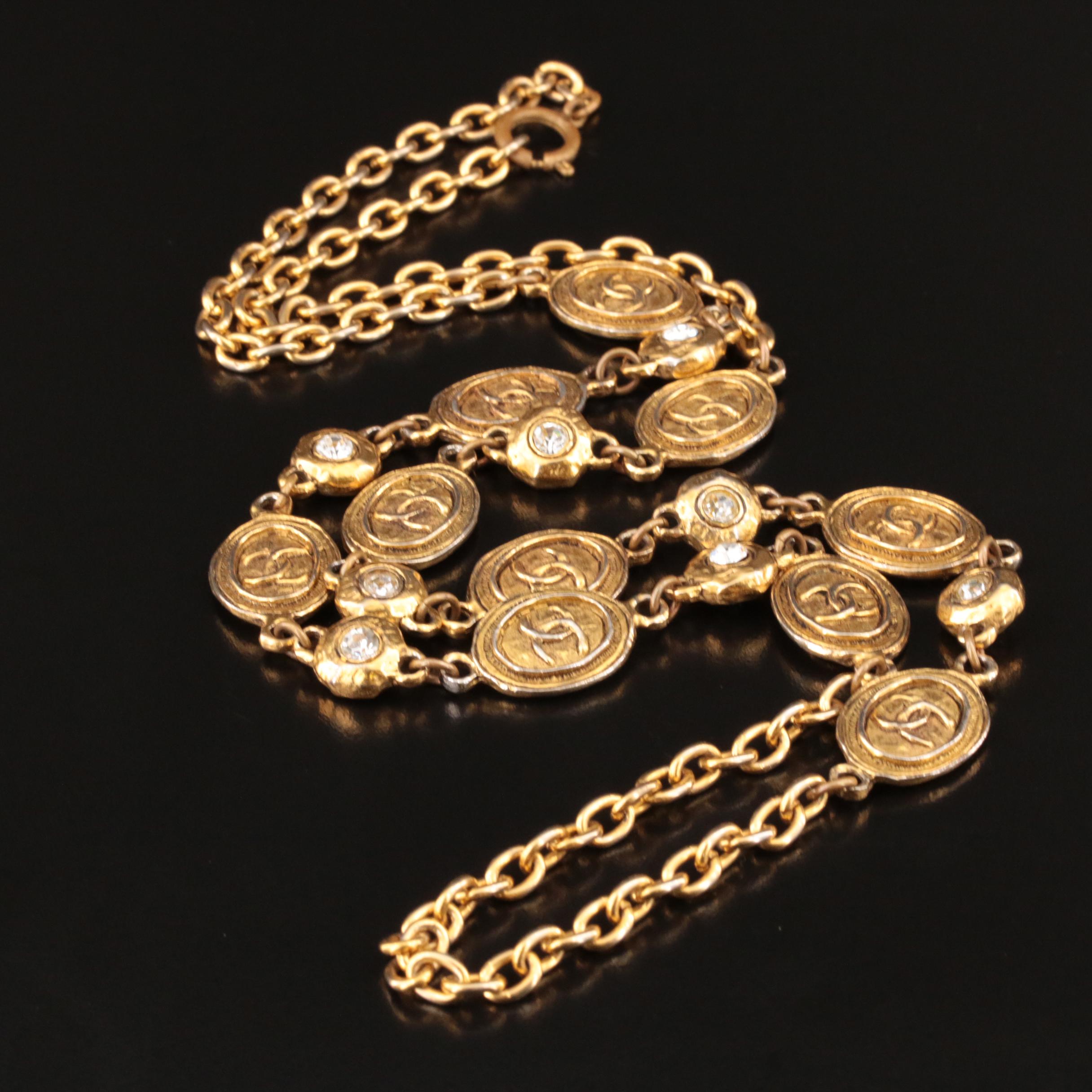 Chanel Rhinestone Station Necklace
