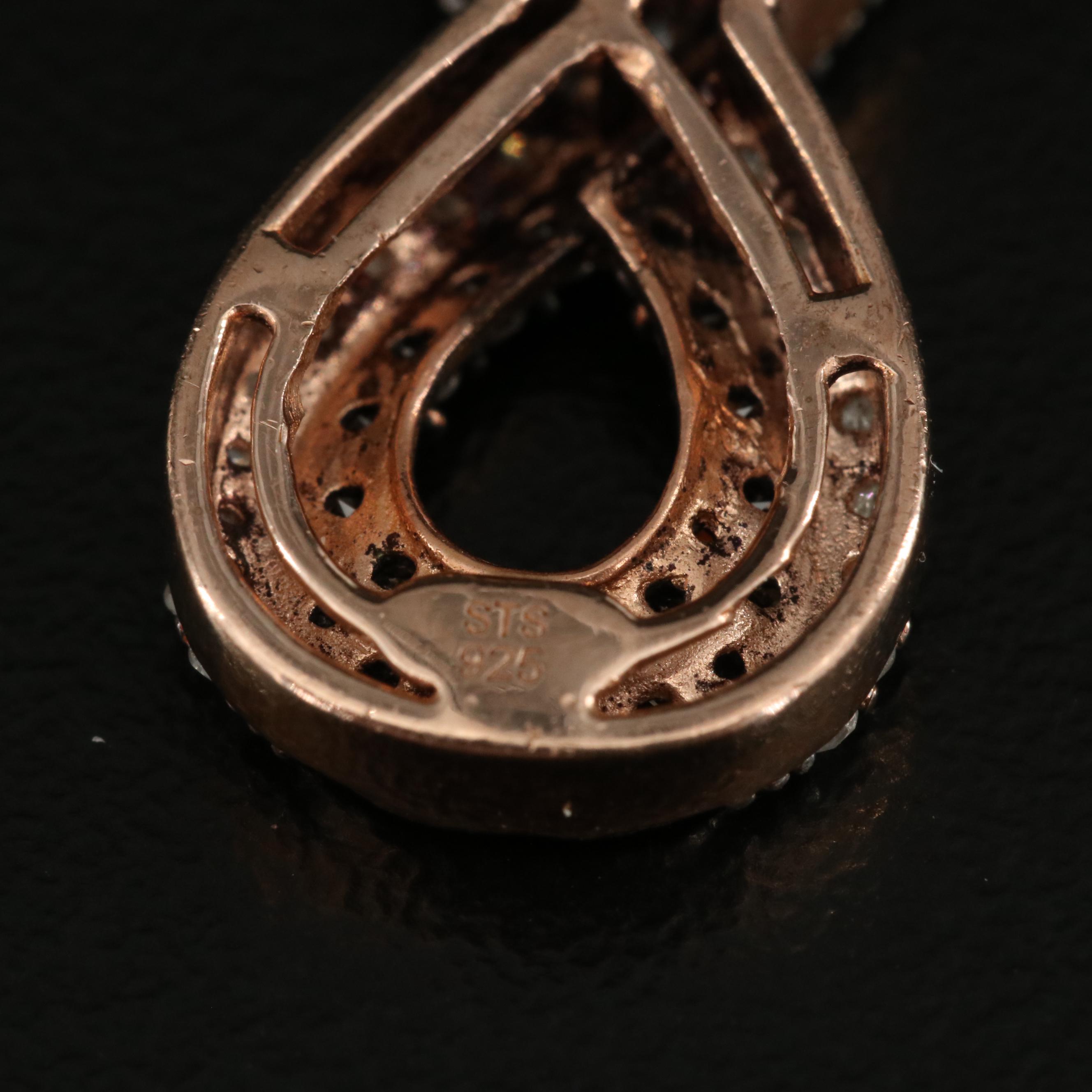 Sterling Diamond Infinity Necklace and Earring Set