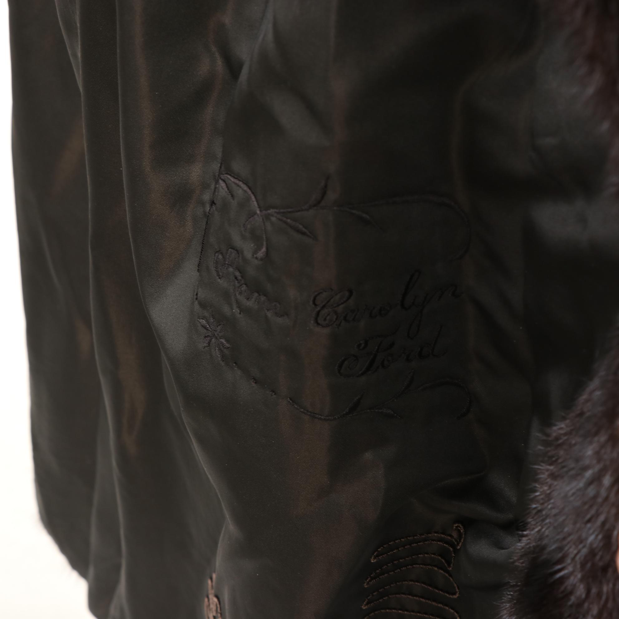 Dark Ranch Mink Fur Coat with Notch Collar