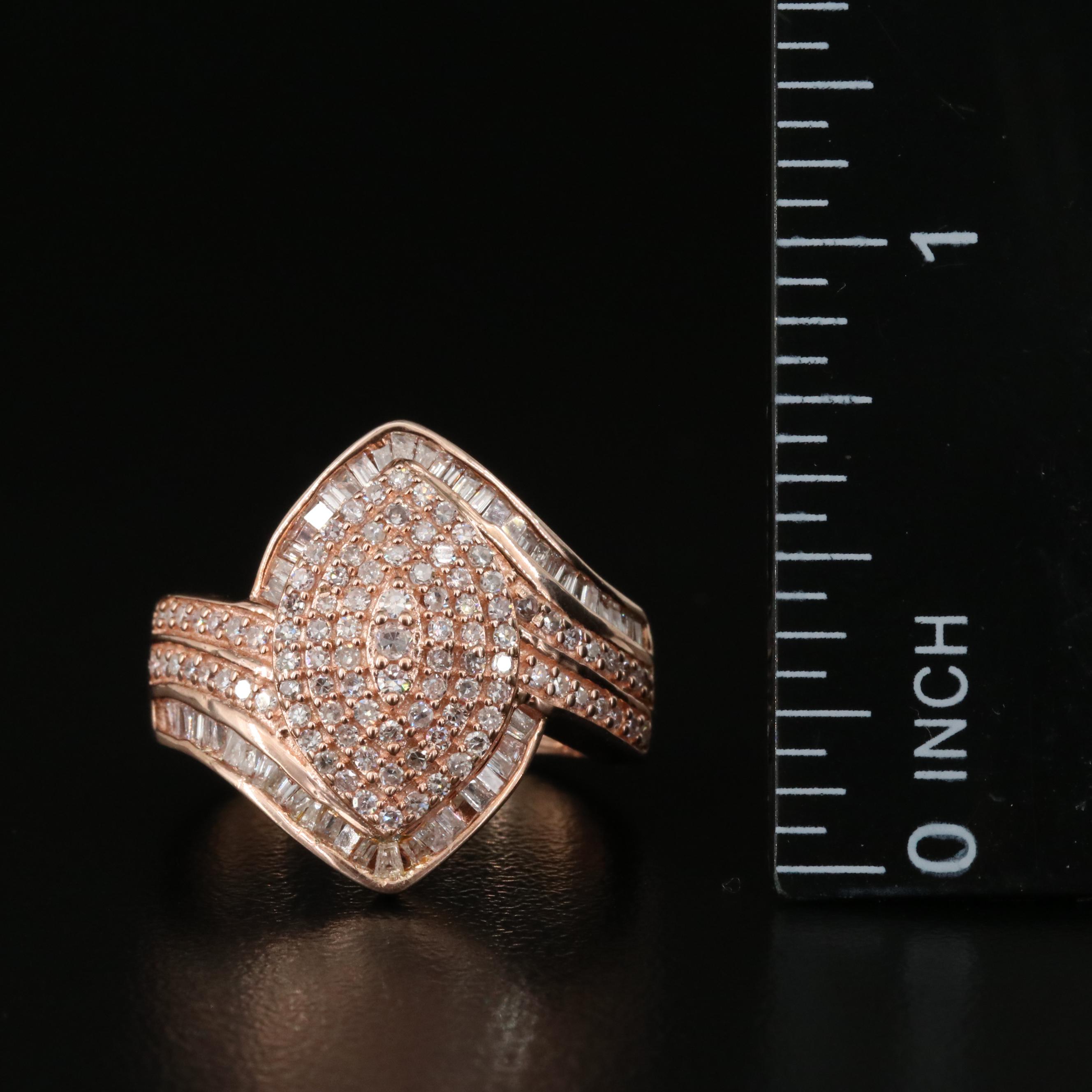 Sterling 1.01 CTW Diamond Cluster Ring