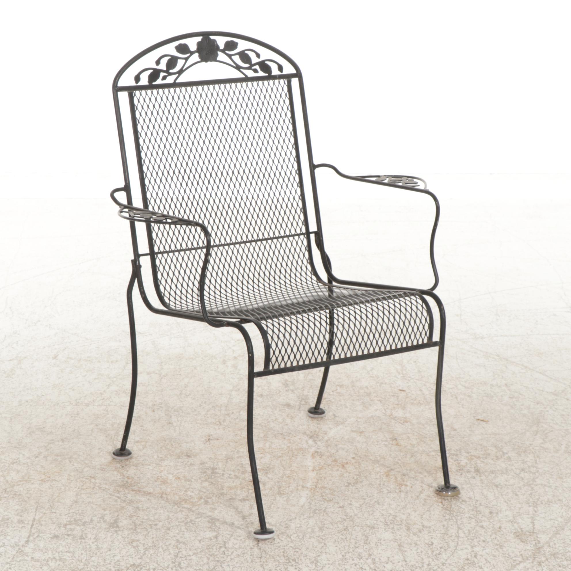 Metal Mesh Patio Dining Table and Four Chairs