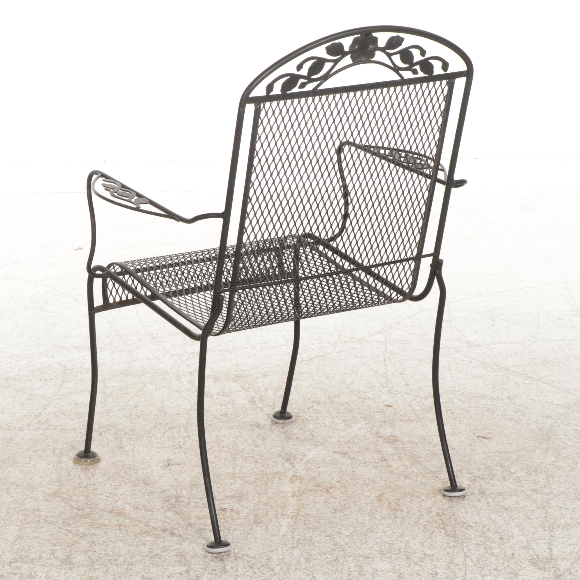 Metal Mesh Patio Dining Table and Four Chairs