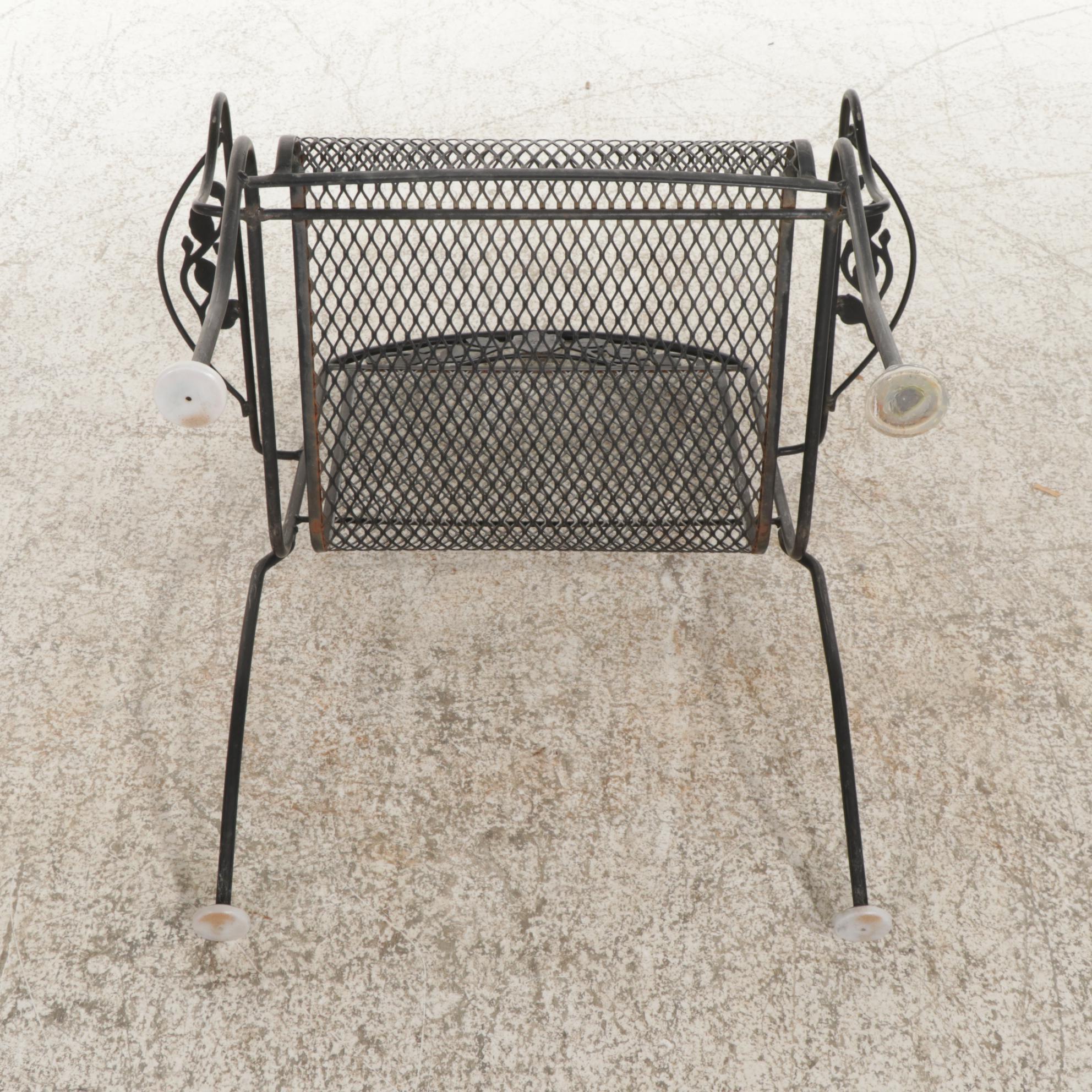 Metal Mesh Patio Dining Table and Four Chairs