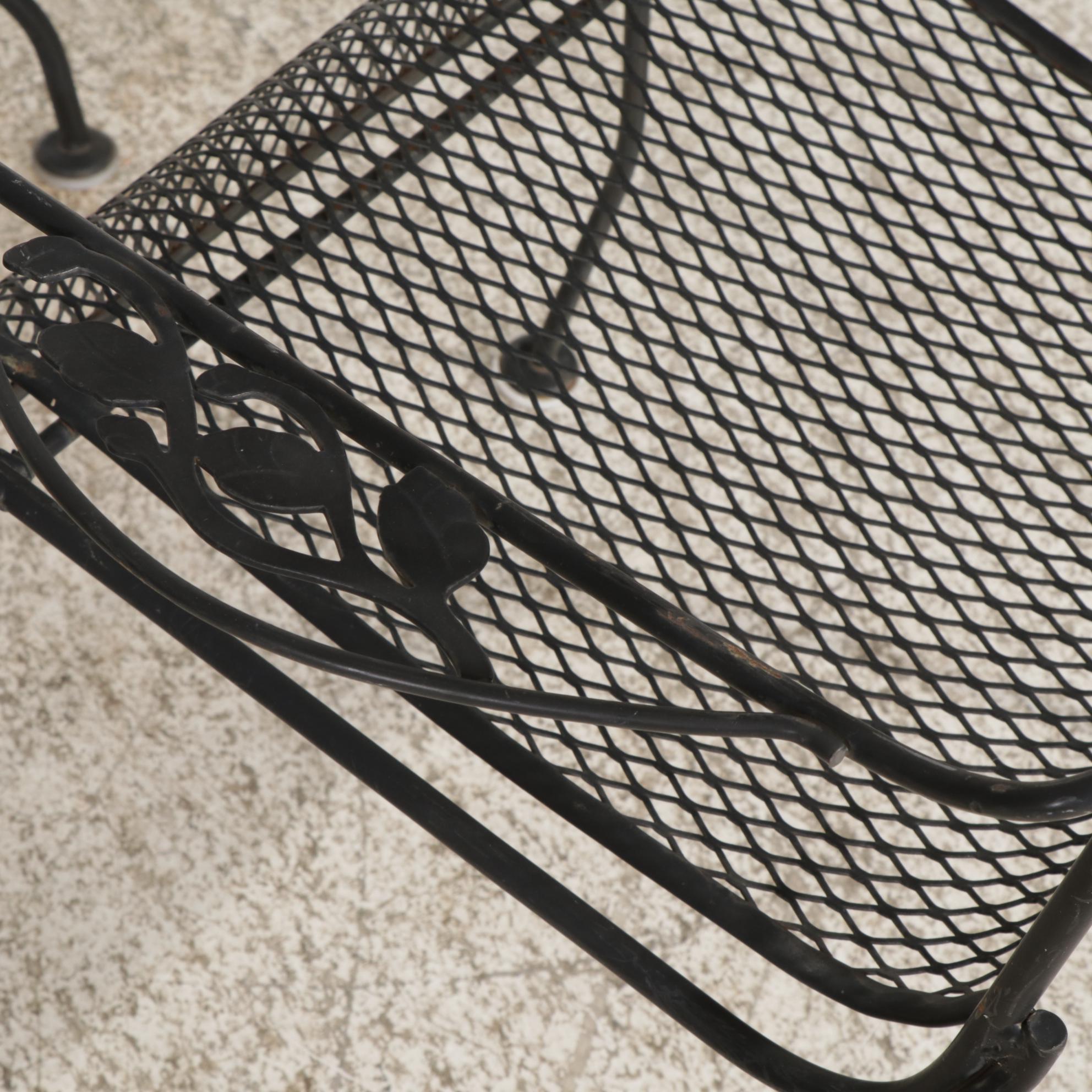 Metal Mesh Patio Dining Table and Four Chairs