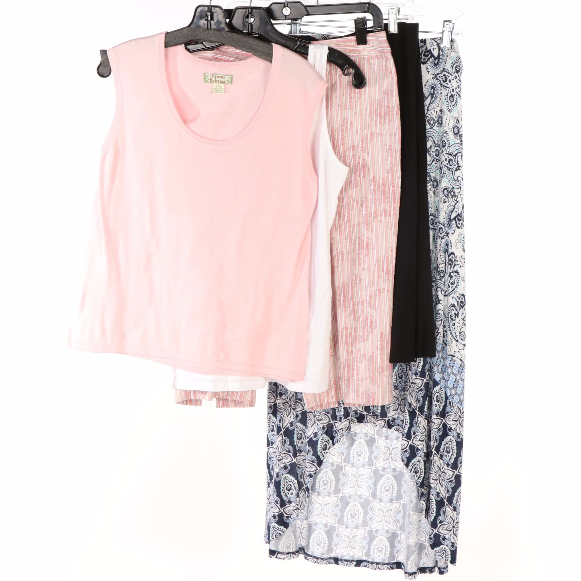 Tommy Bahama Knit Shell, Embellished Tank, Print Capris, and Knit Skirts