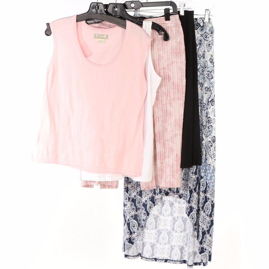 Tommy Bahama Knit Shell, Embellished Tank, Print Capris, and Knit Skirts