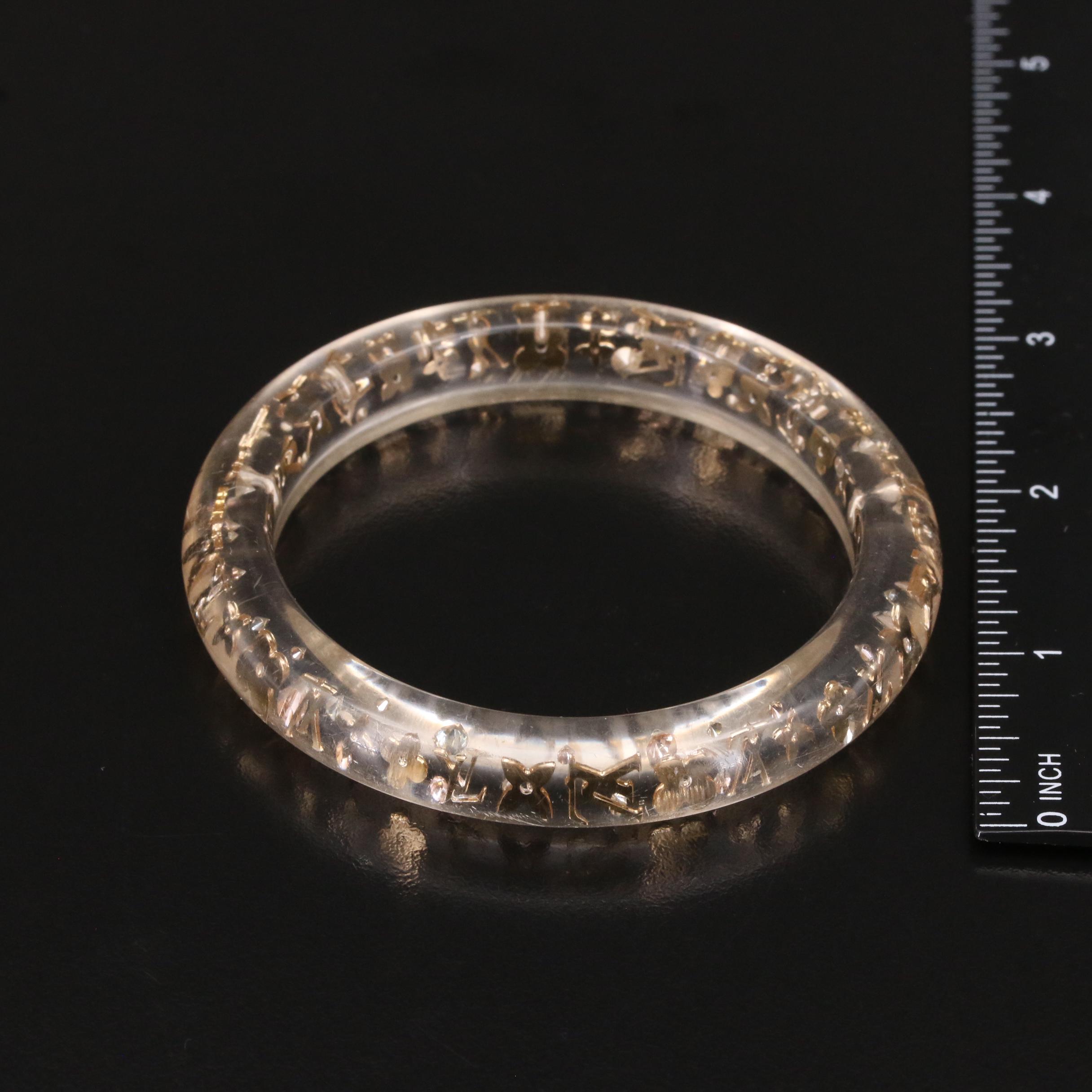 Louis Vuitton "Inclusion" Lucite and Rhinestone Bangle