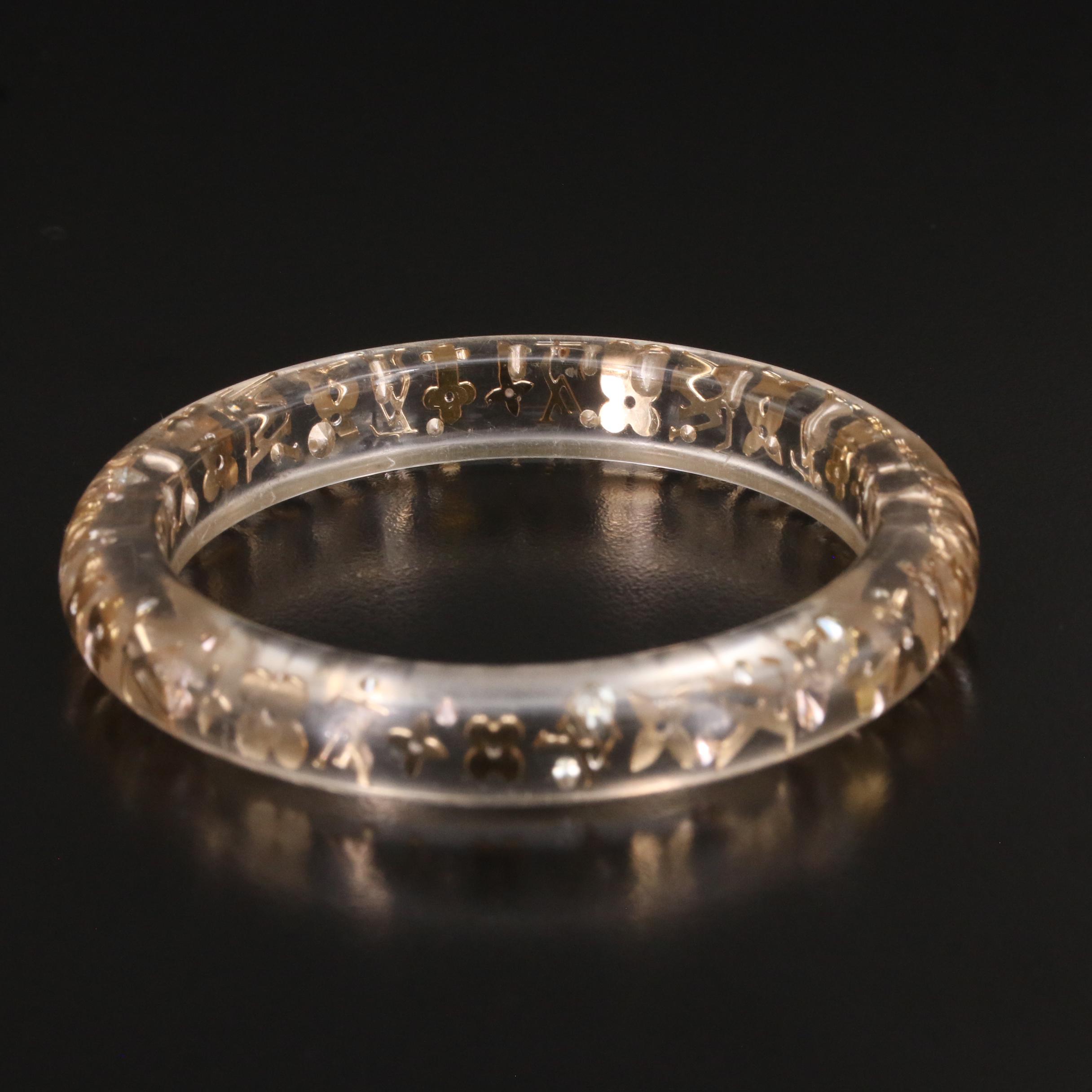 Louis Vuitton "Inclusion" Lucite and Rhinestone Bangle