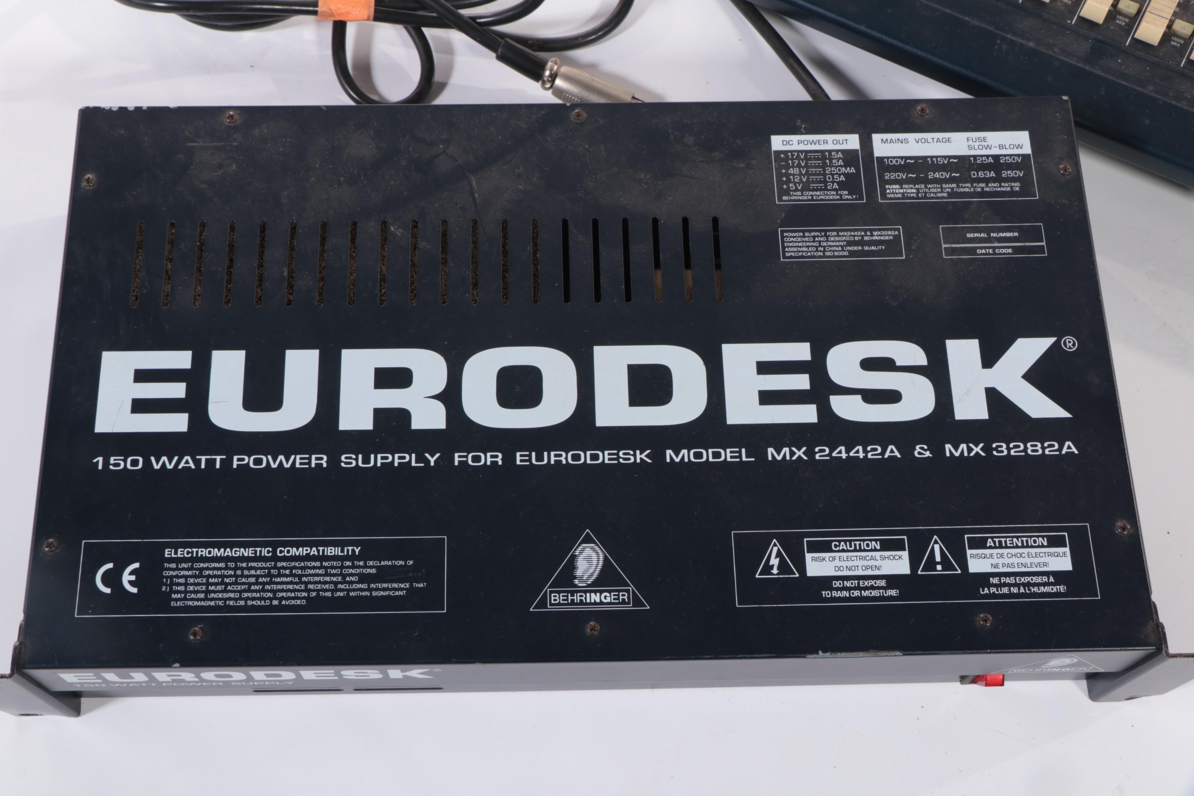 Behringer Eurodesk MX3282A Sound Mixing Board With 150 Watt Power Supply