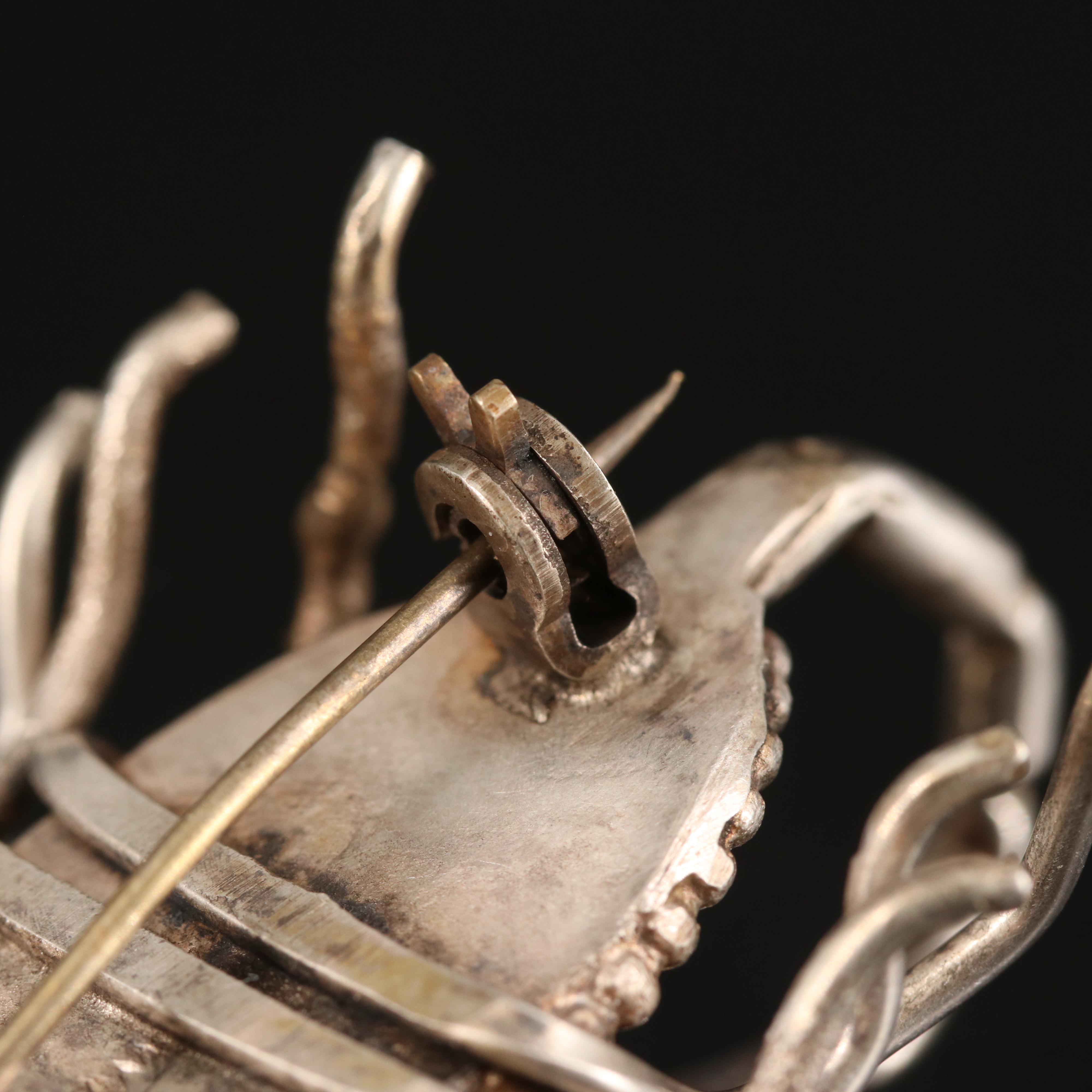 Southwestern Turquoise Scorpion Brooch in Sterling