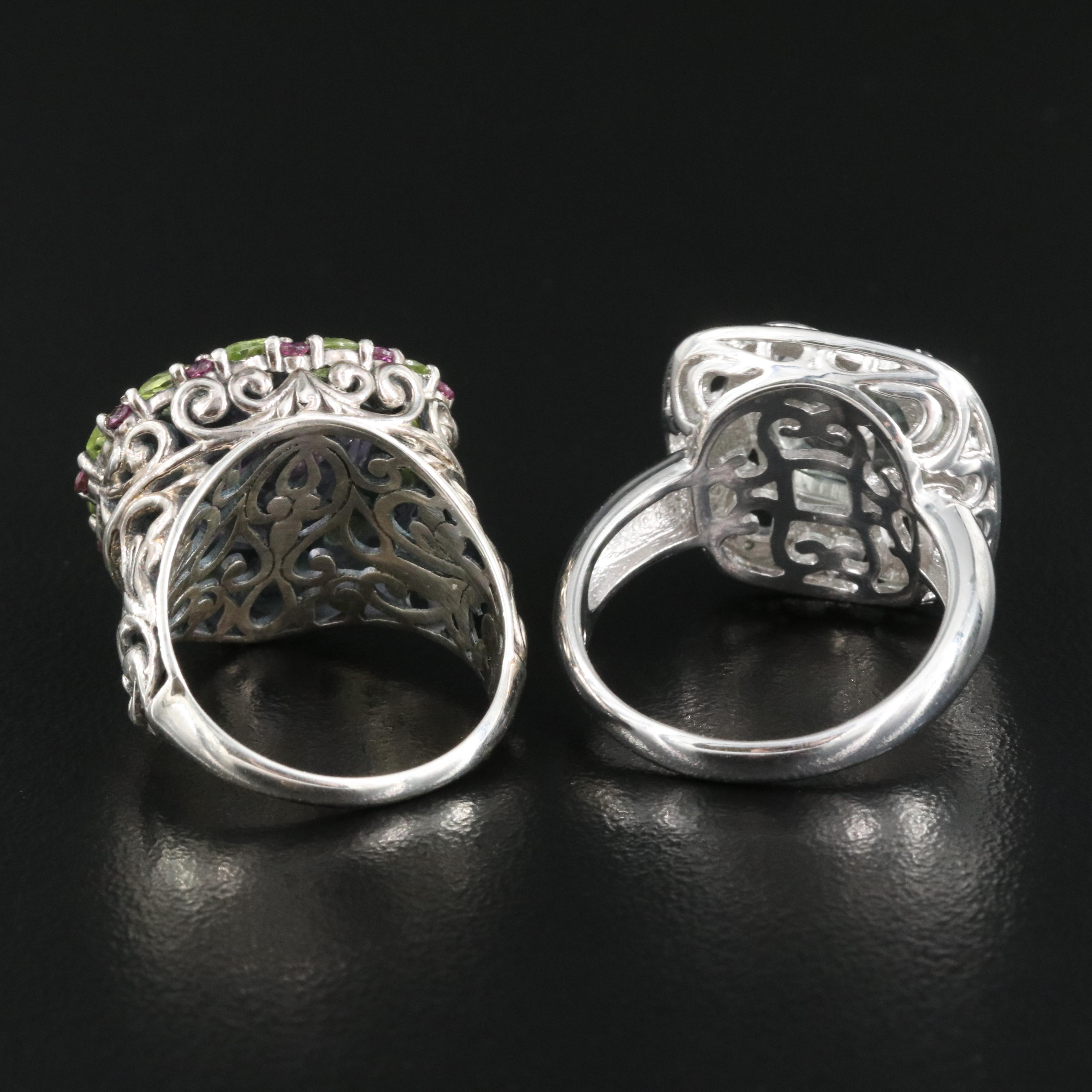 Sterling Amethyst Peridot and Diamond Rings Featuring Robert Manse